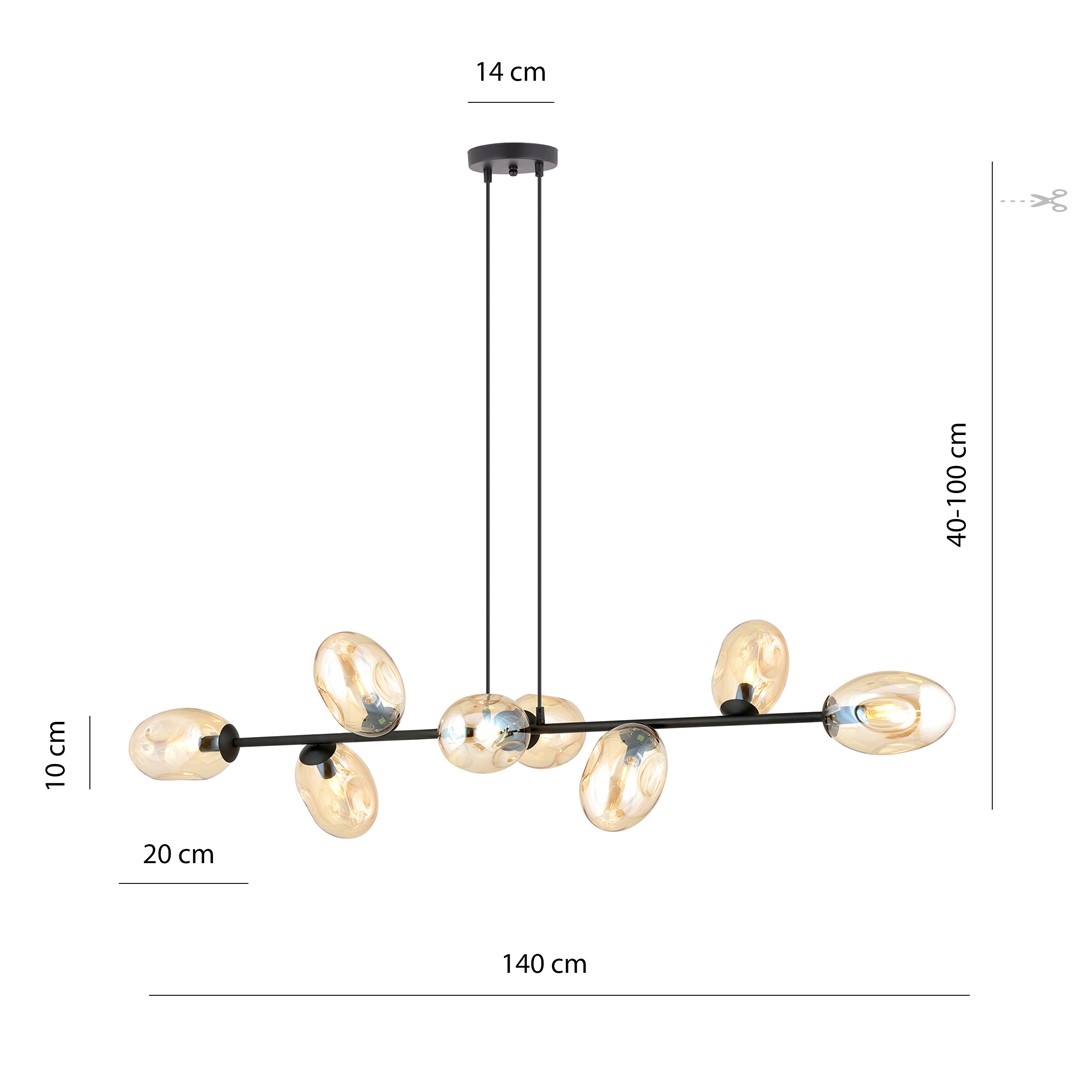 Lampa wisząca PANDORA Czarny 1264/8 - 1264/8