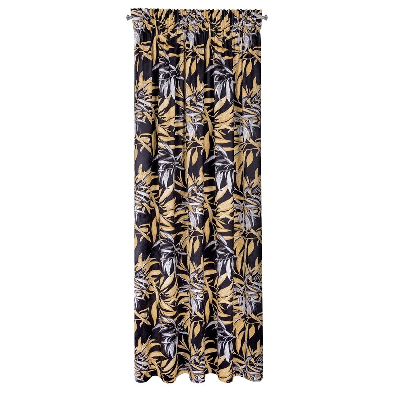ZASŁONA CZARNA ZOJA NA TAŚMIE 140 X 270 CM CZARNY - EU_385816