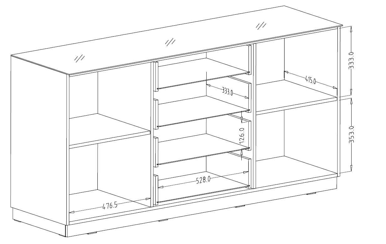 Komoda HELIO 26 z szufladami biała 160x80x48cm - 2498JW26