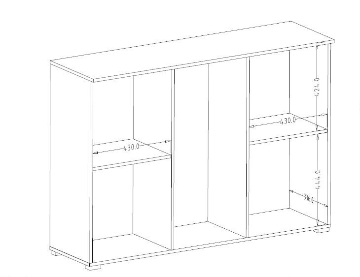 Komoda GALAXY 26 2-drzwiowa z 4 szufladami Abisko ash 132x93x38cm - 24AAEA26