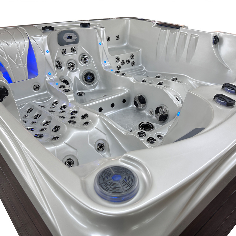 Jacuzzi ogrodowe 5-os. z hydromasażem SPA-747 210x210 cm biały/brązowy - HS_SPA747-3891