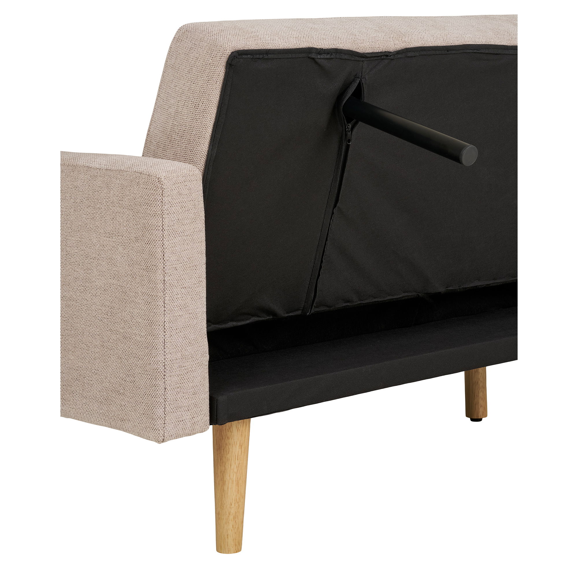 Sofa rozkładana KELLS - piaskowa naturalne nogi - 1302050