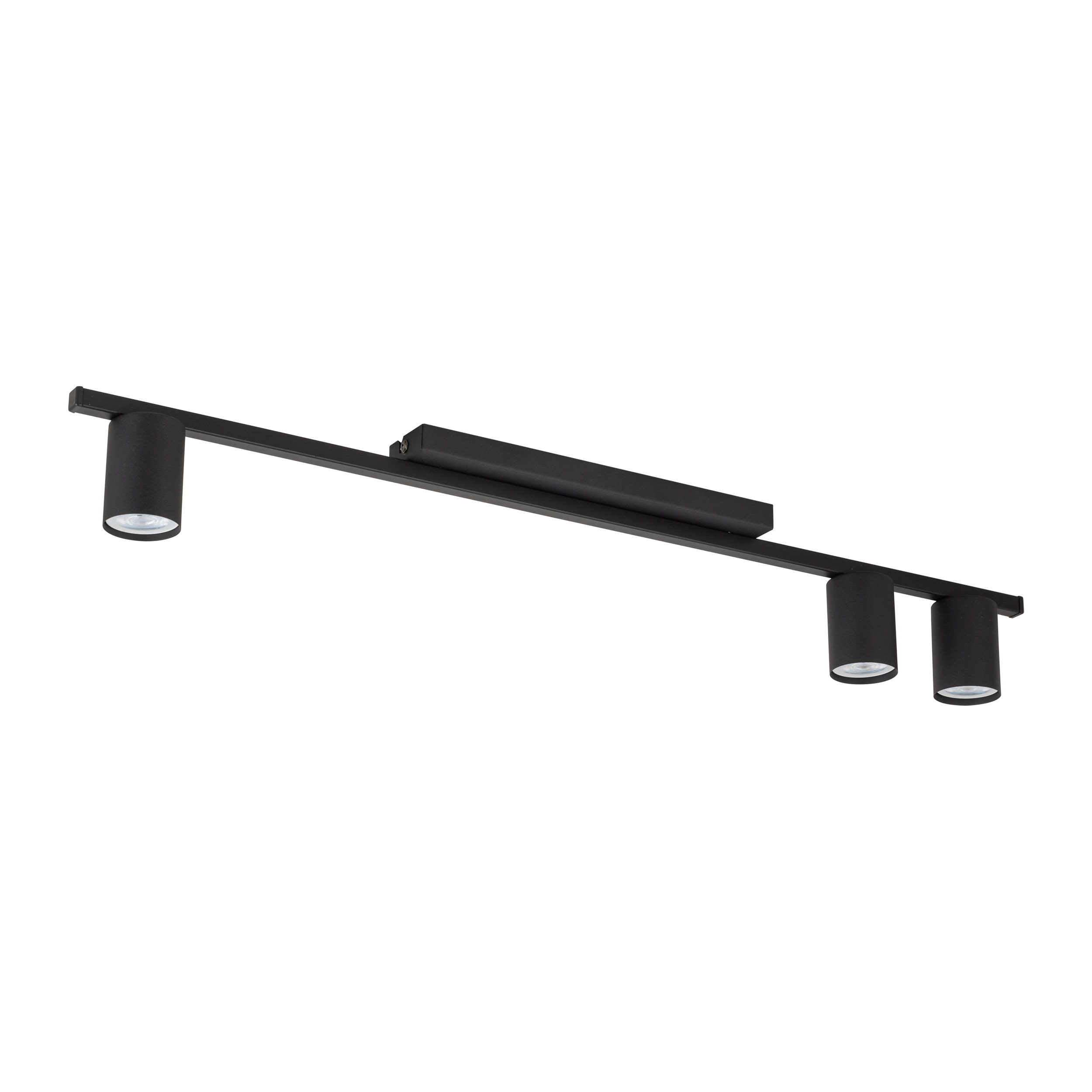 Lampa sufitowa LOGAN czarna na metalowej listwie potrójna 80x11x5cm