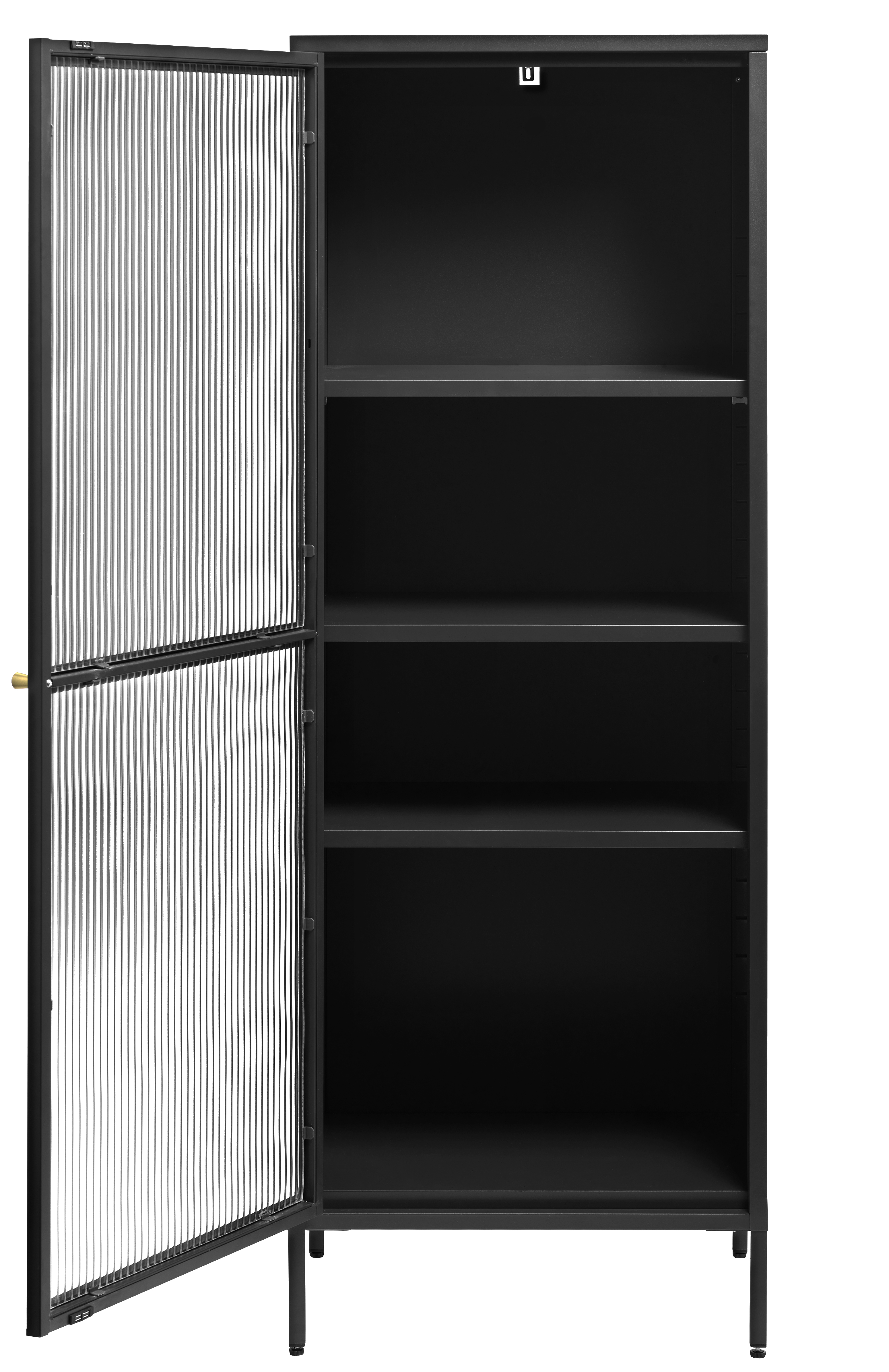 Witryna niska BRONCO 1-drzwiowa W160 cm - czarny, złoty - UN_44600600