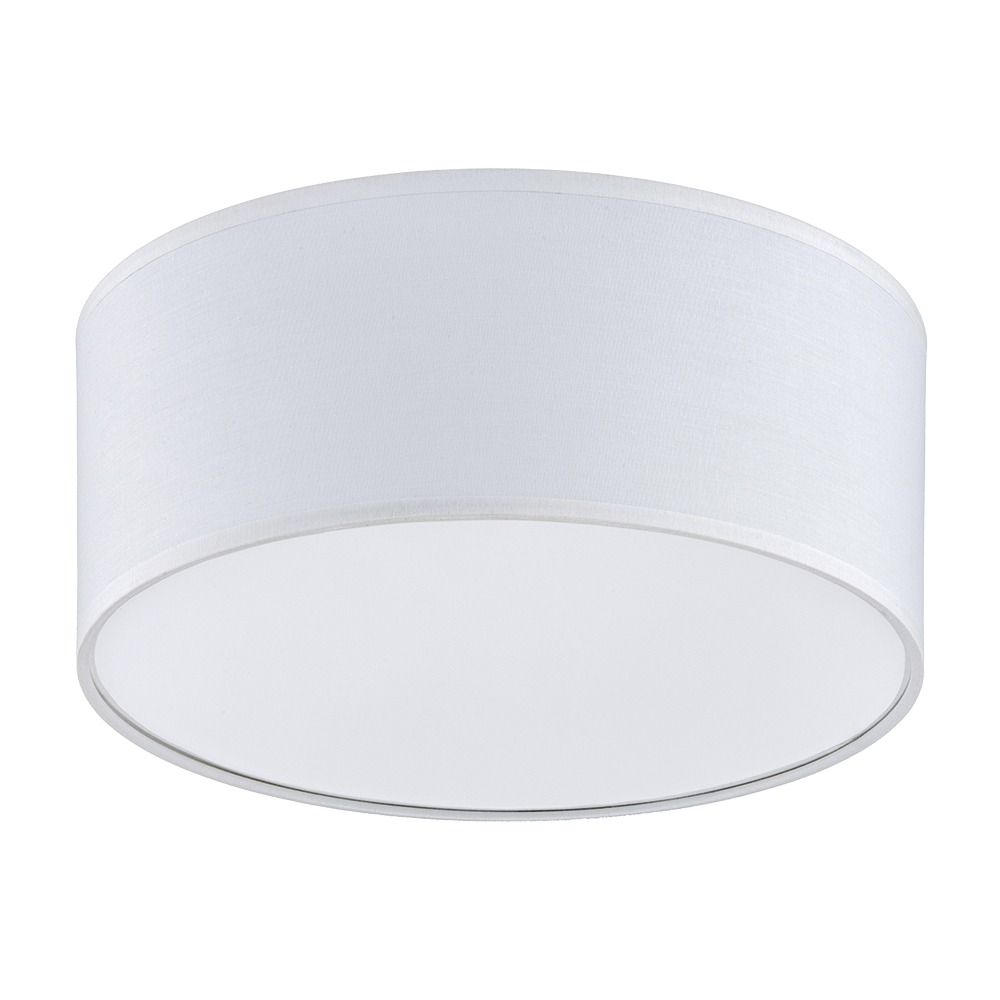 Lampa sufitowa RONDO biała z tkaniny okrągła 30x13cm