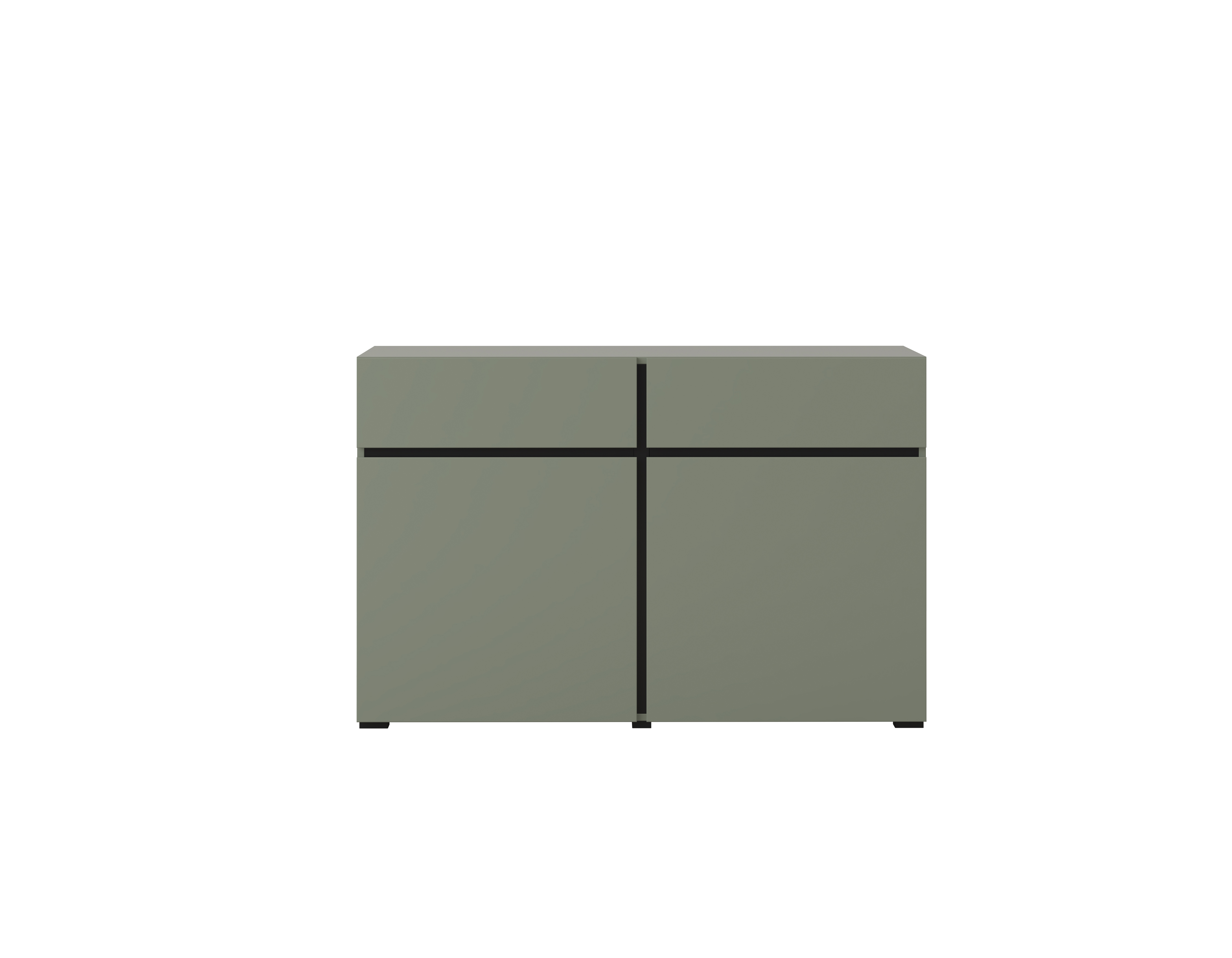 Komoda 2-drzwiowa z 2 szufladami CROSS - zielony, czarny 120cm - 24GWMY45