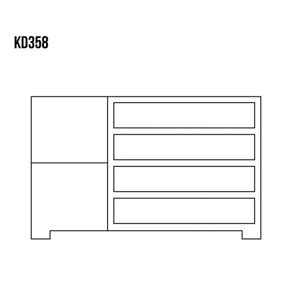 Komoda dębowa KD358 Brendy DREWMAX - 25517