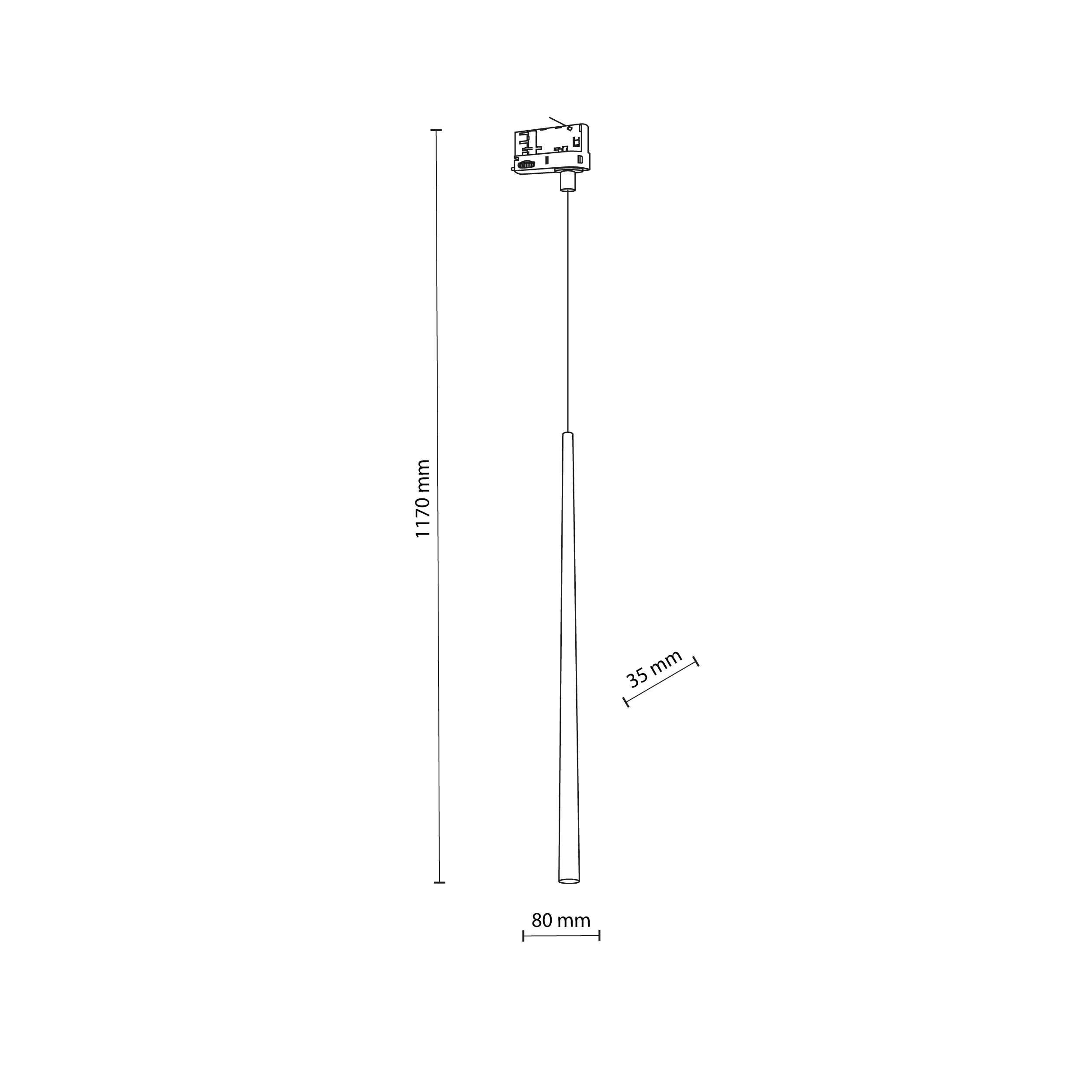 Lampa listwowa wisząca TRACER trójobwodowa biała 117x8x3cm - TK_6859