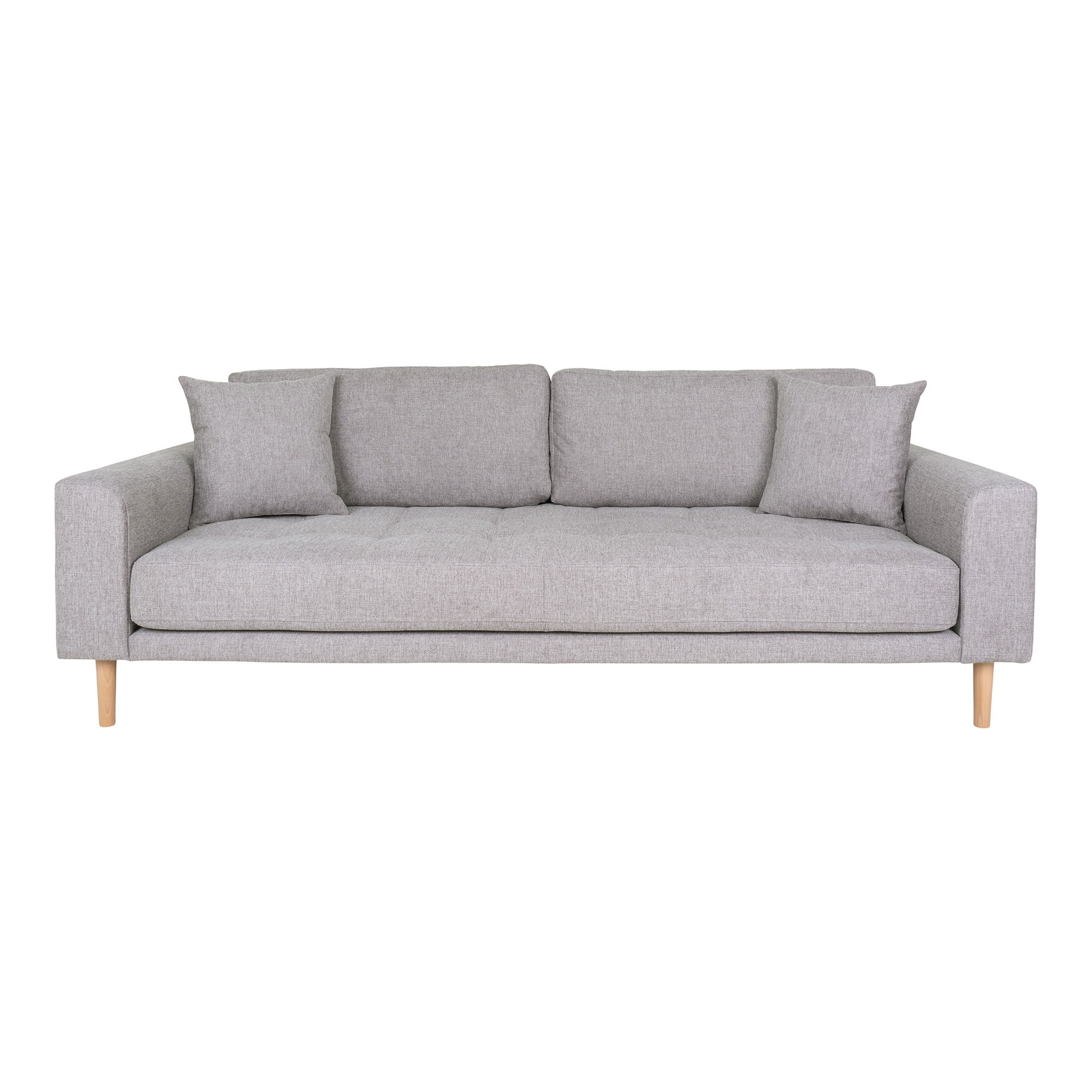Sofa wypoczynkowa 3-osobowa LIDO jasnoszara, naturalne nóżki - 1301750
