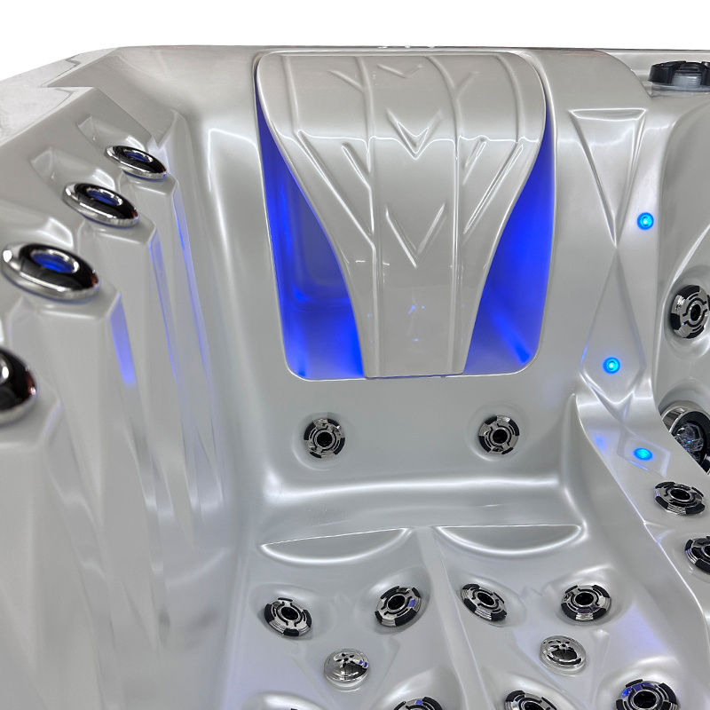 Jacuzzi ogrodowe 5-os. z hydromasażem SPA-747 210x210 cm biały/brązowy - HS_SPA747-3891