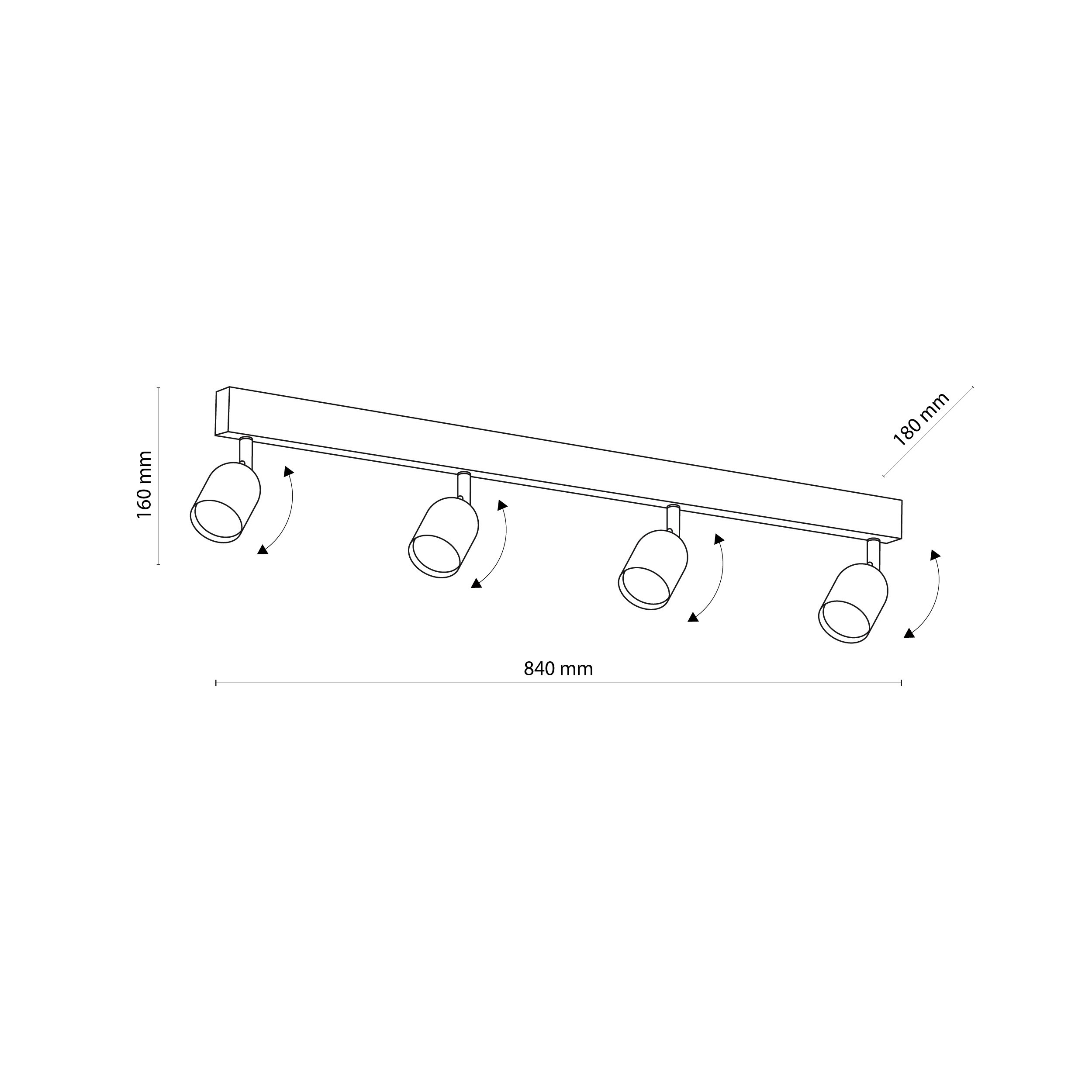 Lampa sufitowa TOP biała na metalowej listwie regulowana 84x18x16cm - TK_1024