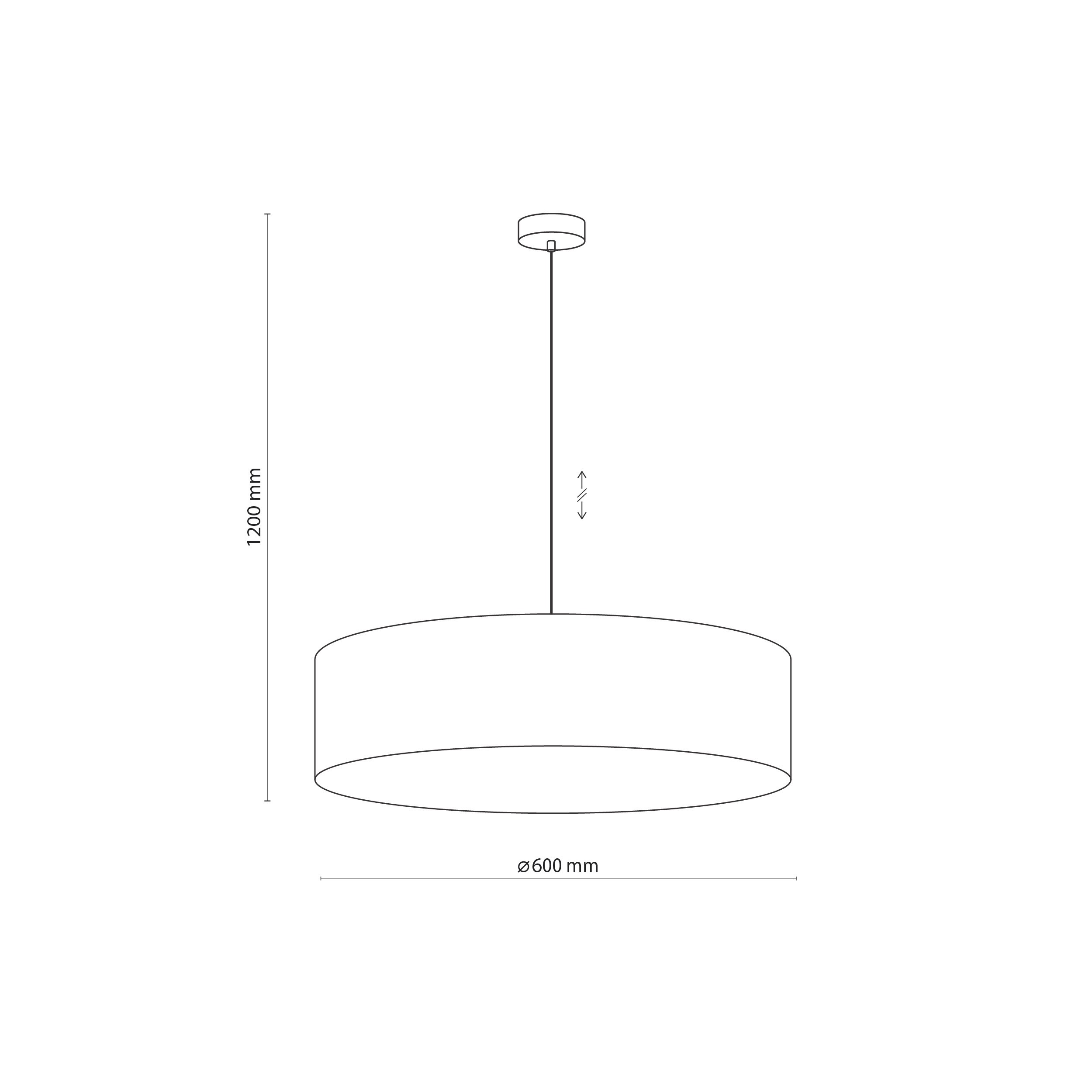 Lampa wisząca RONDO czarna szara z białym kloszem okrągła 120x60cm - TK_4858