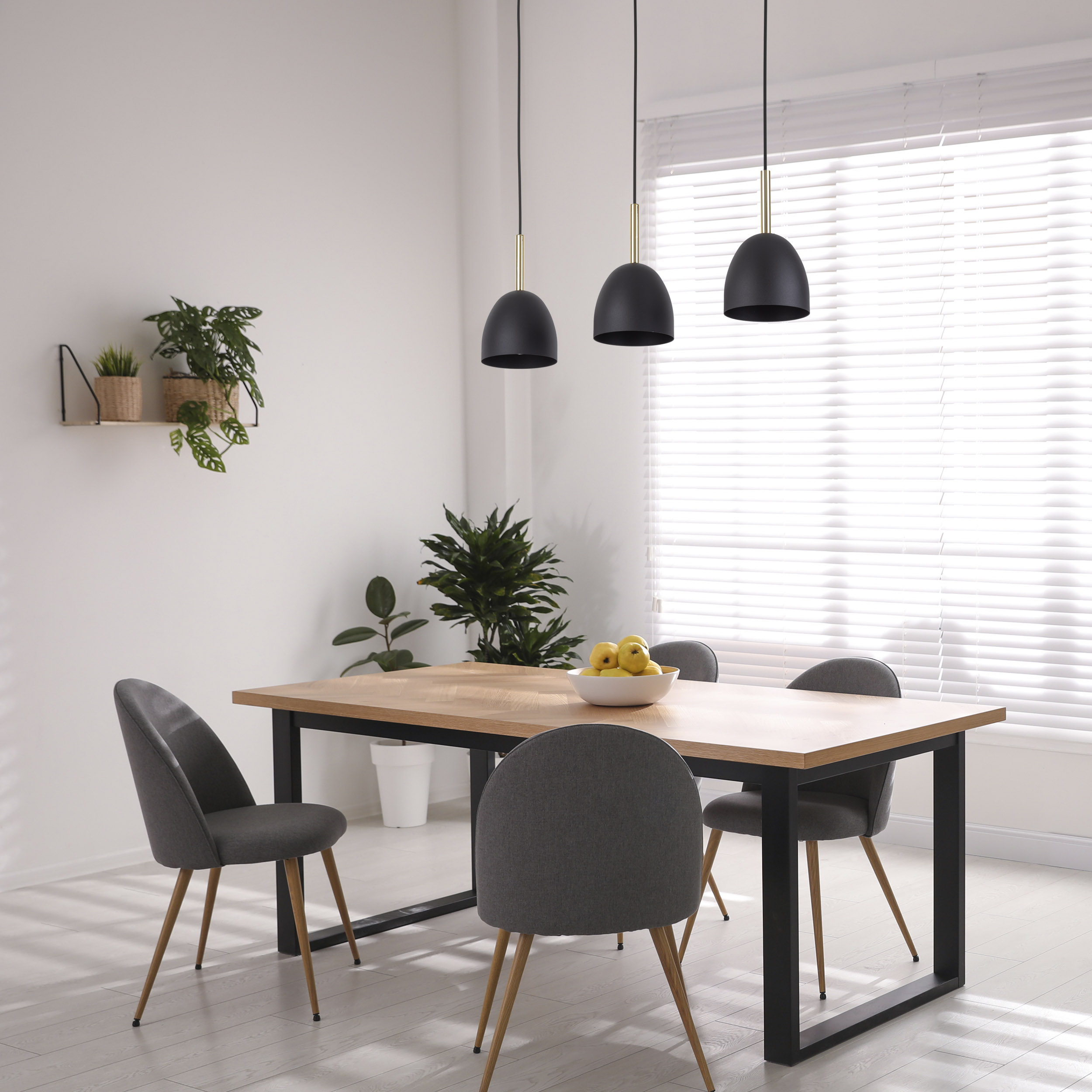 Lampa wisząca NORD czarna ze złotymi elementami 130x68x13cm - TK_4871
