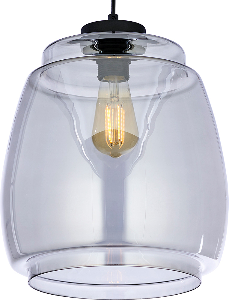Lampa wisząca PILAR czarna z szarym szklanym kloszem 170x26cm - TK_2425