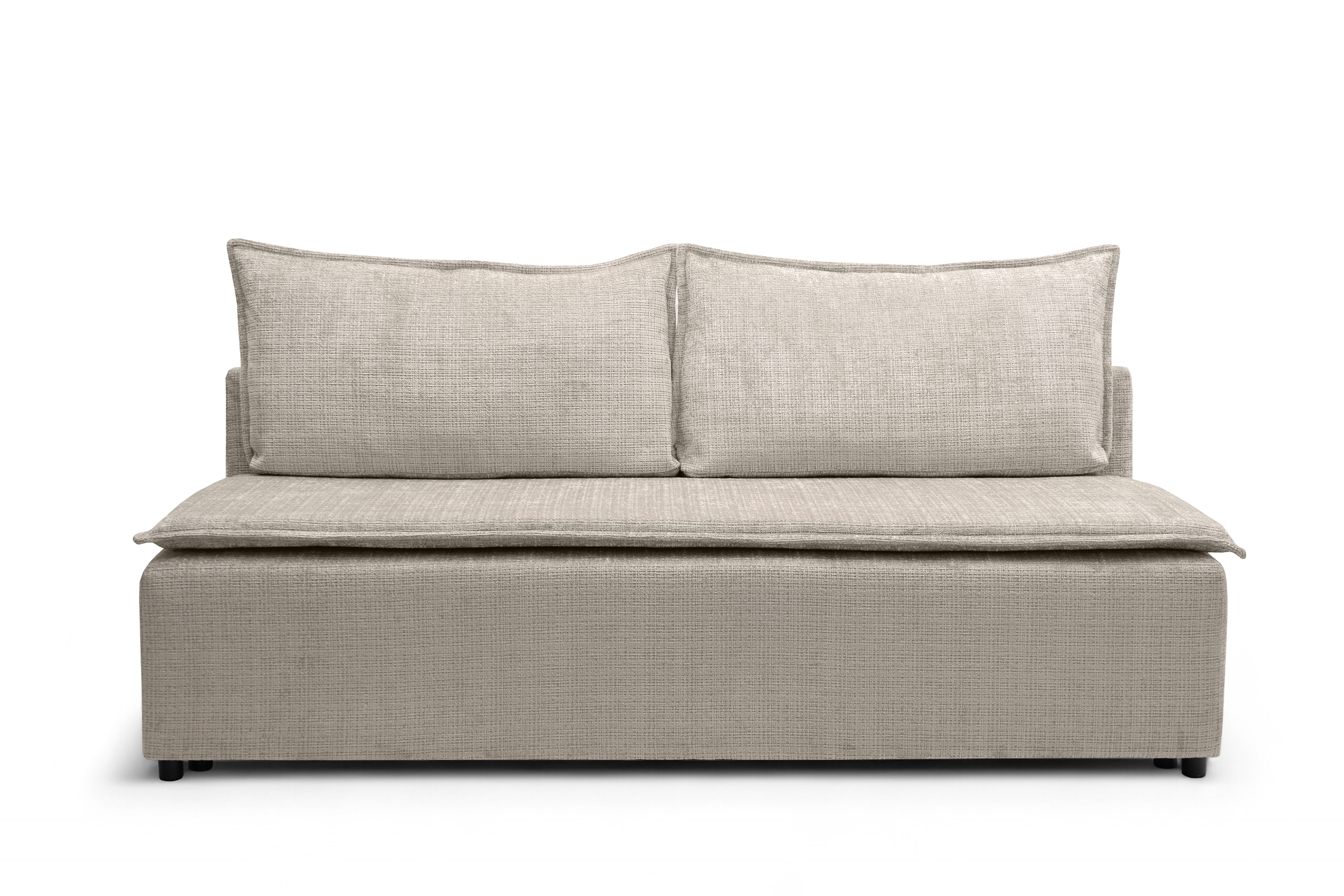 Sofa rozkładana FIRIOZA (Cremona 14) 210 cm z pojemnikiem i zdejmowanym toperem ciemnobeżowa - B_165928