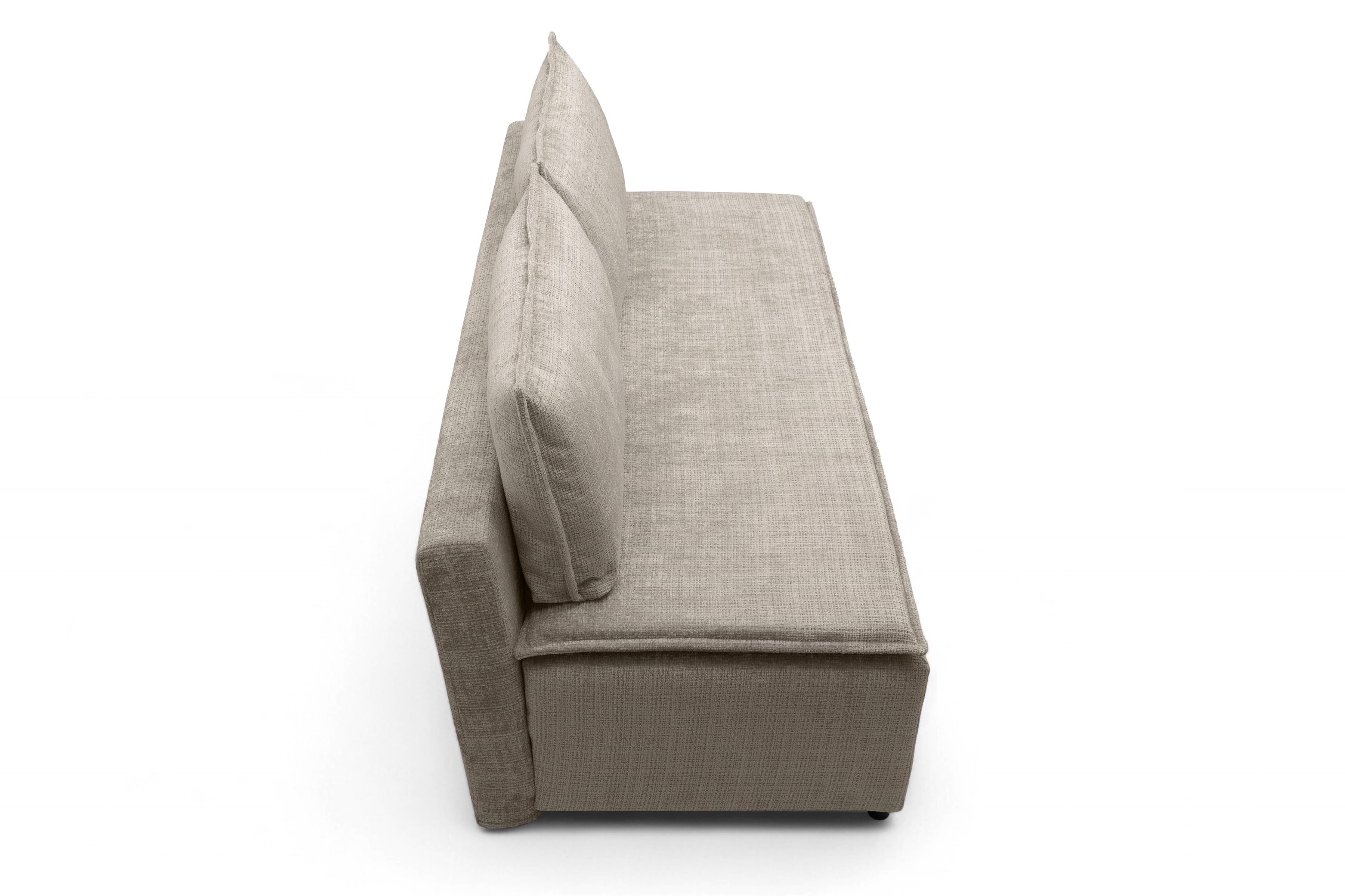 Sofa rozkładana FIRIOZA (Cremona 14) 210 cm z pojemnikiem i zdejmowanym toperem ciemnobeżowa - B_165928