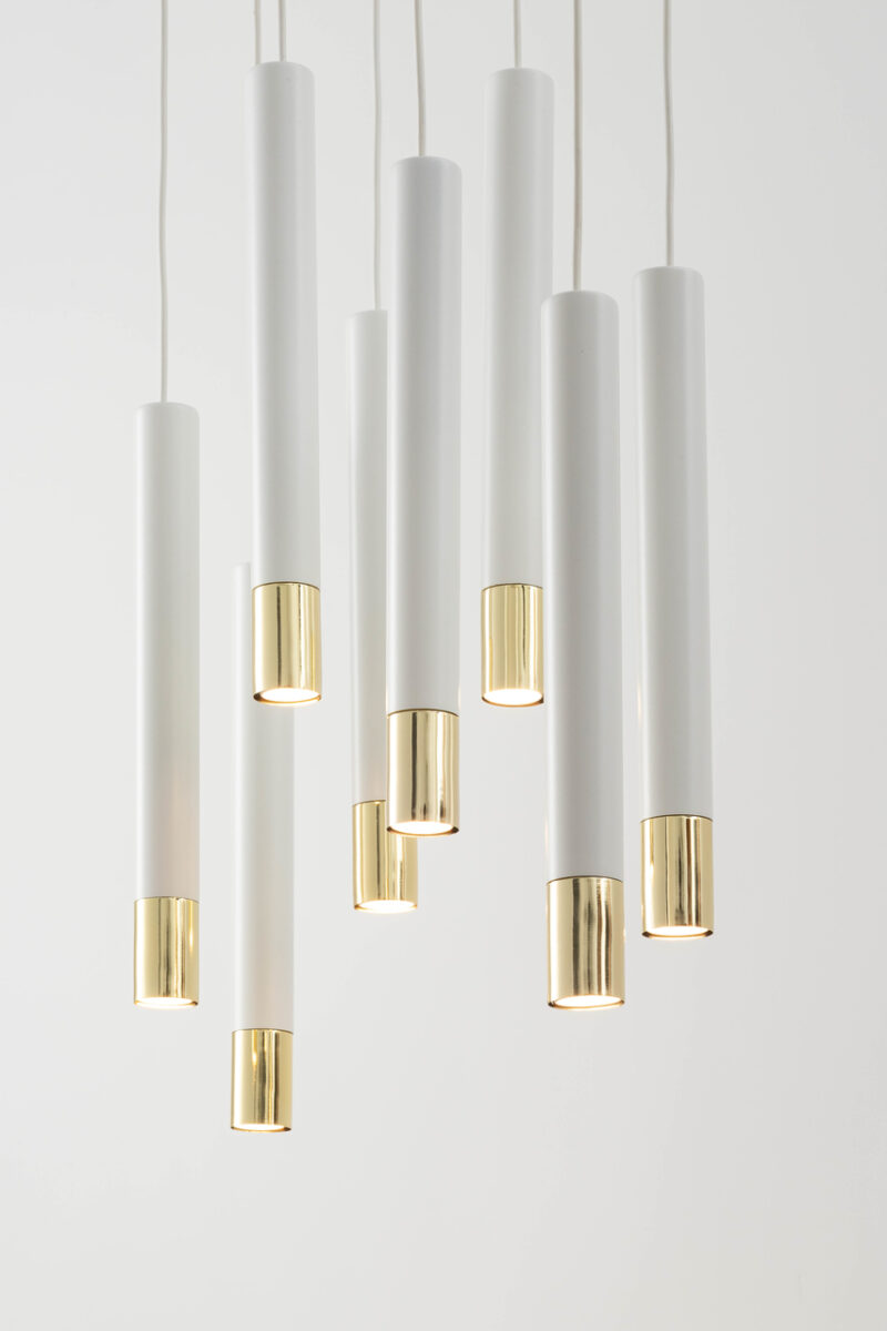 SOPEL GRAND 8 biały/złoty lampa wisząca - SI_33391