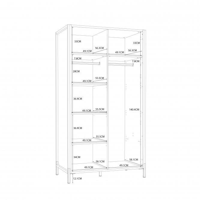 Szafa ubraniowa ORIENTAL TREE Dąb Bartex FORTE - HUDS822-M524