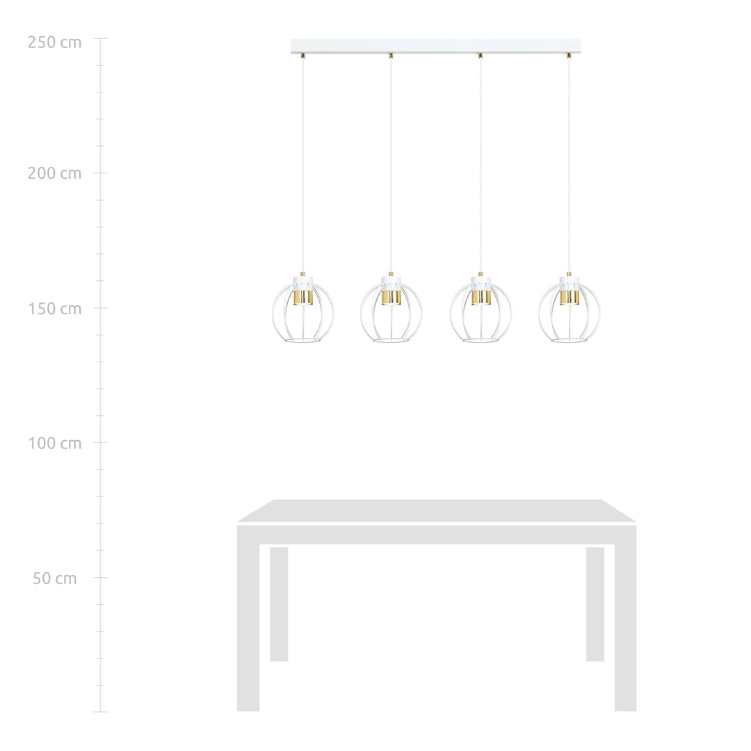 Lampa wisząca AJAX Czarny/Złoty 1224/4 - 1224/4