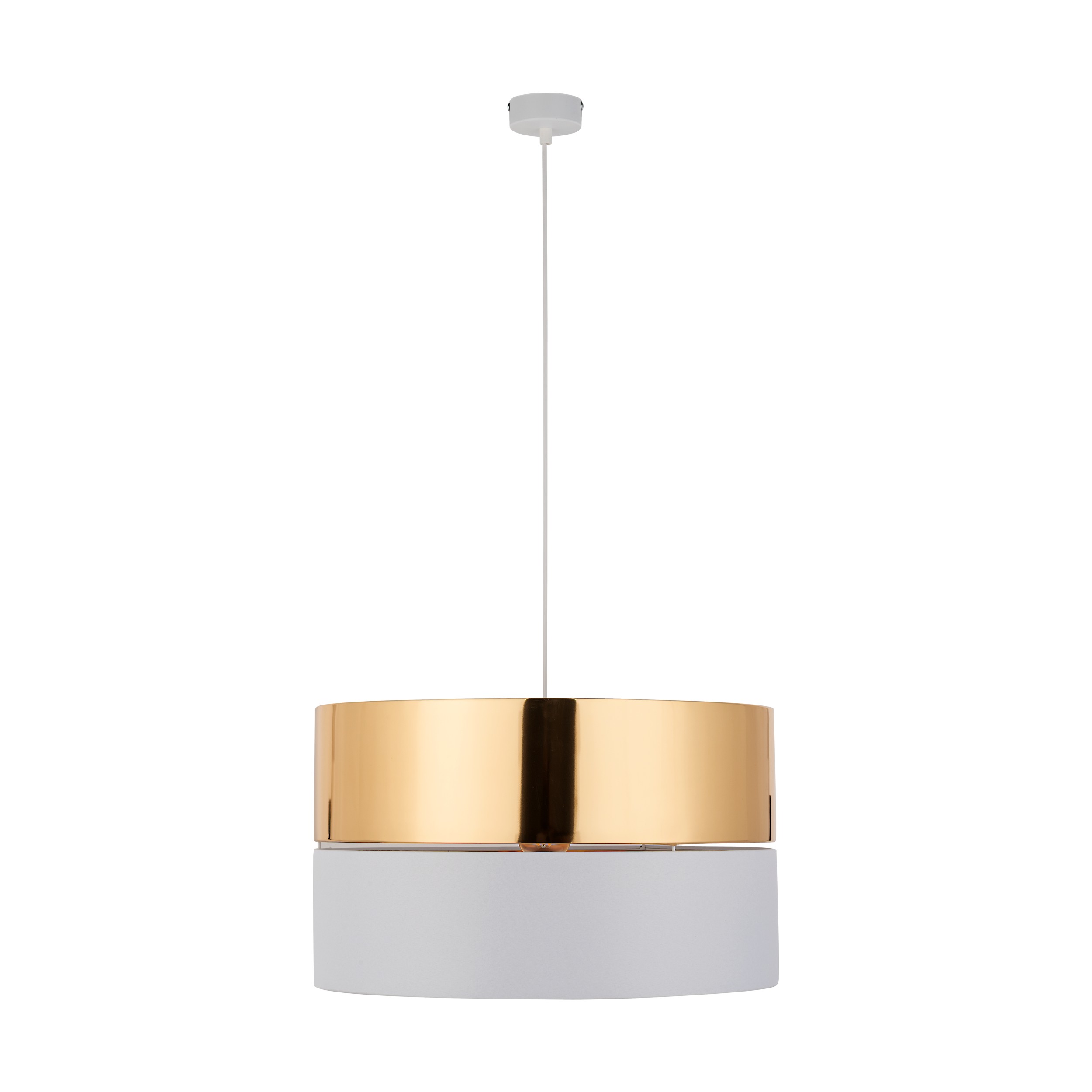 Lampa wisząca HILTON biała ze złotymi elementami 175x50cm - TK_4771