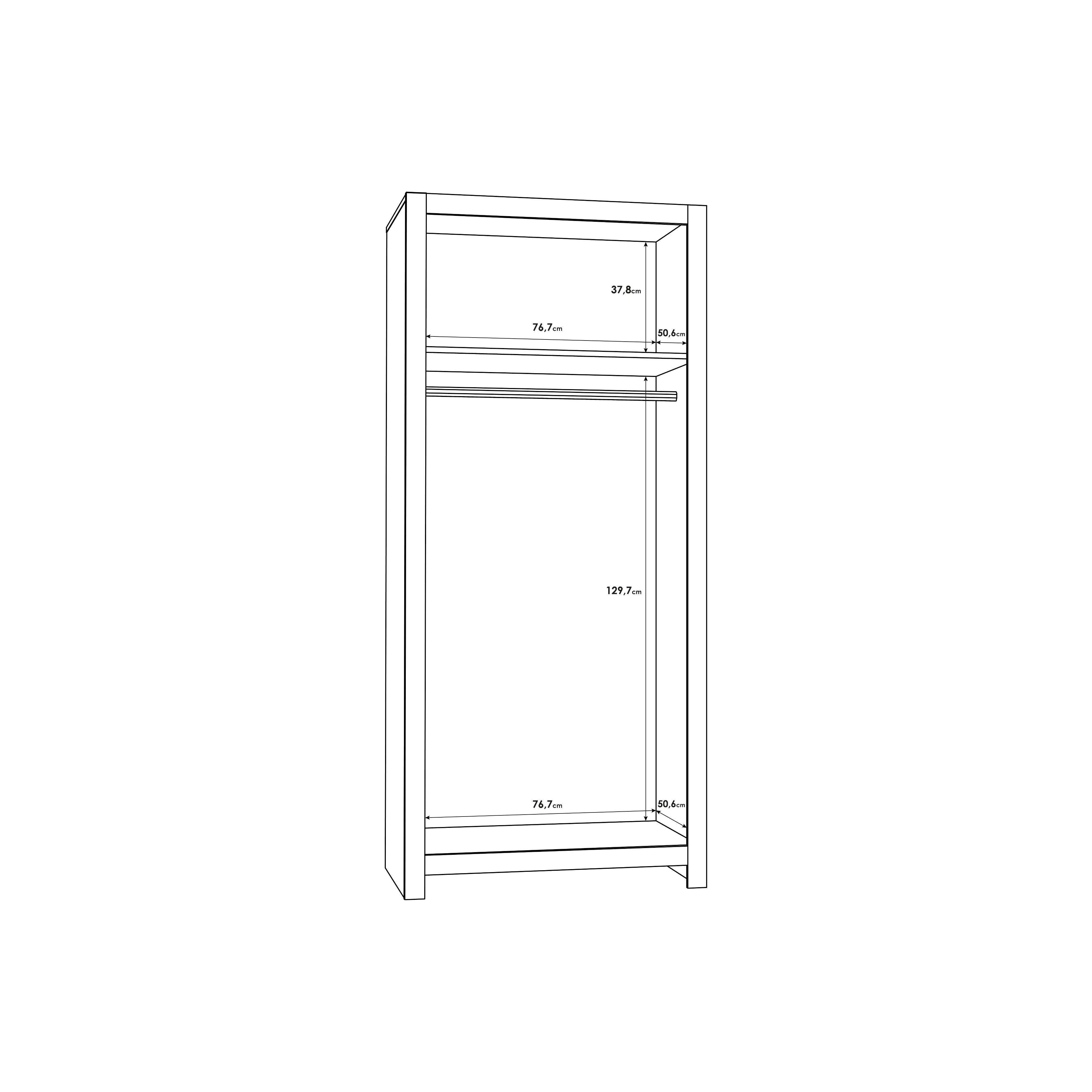 Szafa 2-drzwiowa RIO 80x182x54 Biały - CQBS721-120