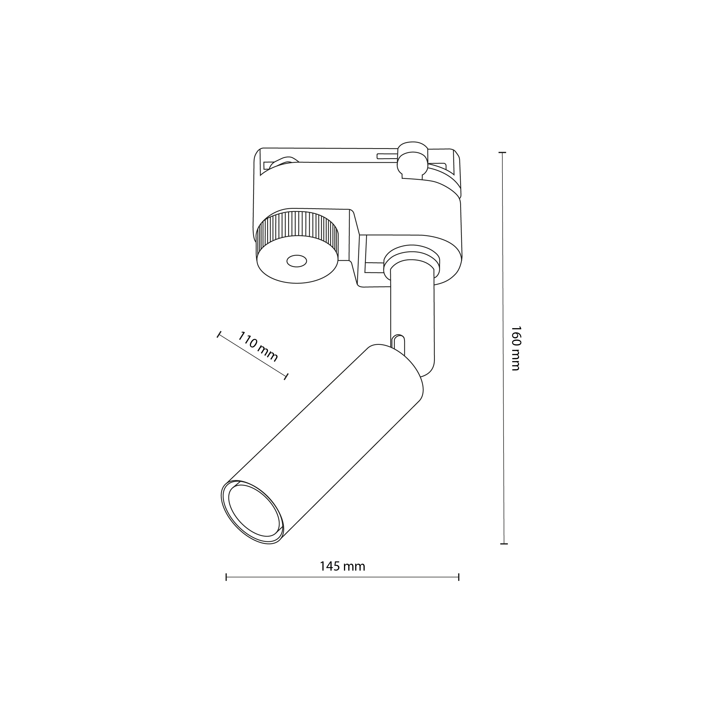 Lampa listwowa TRACER czarna regulowana 16x13x11cm - TK_4958