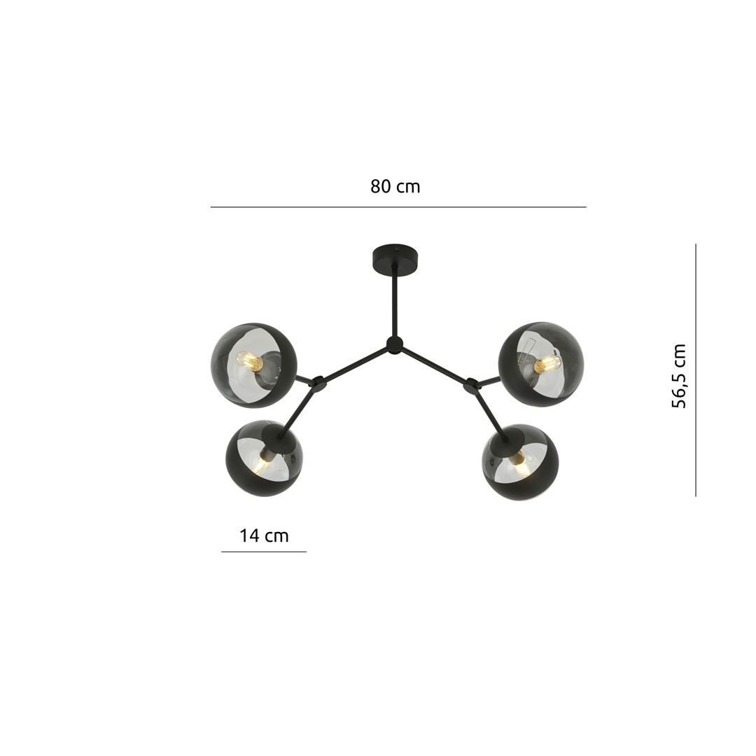 Lampa sufitowa SPACE Czarny 1135/4 - 1135/4