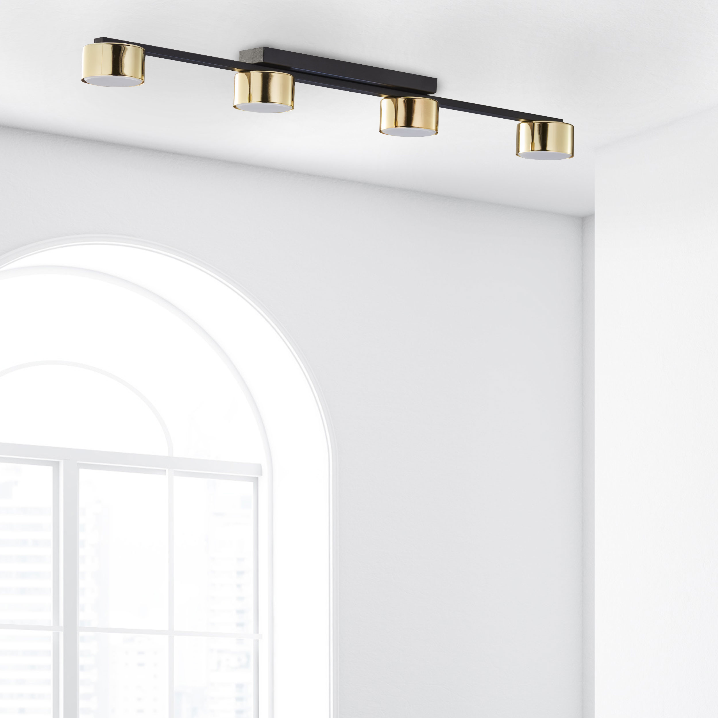Lampa sufitowa DALLAS metalowy czarny złoty 87cm - TK_6095