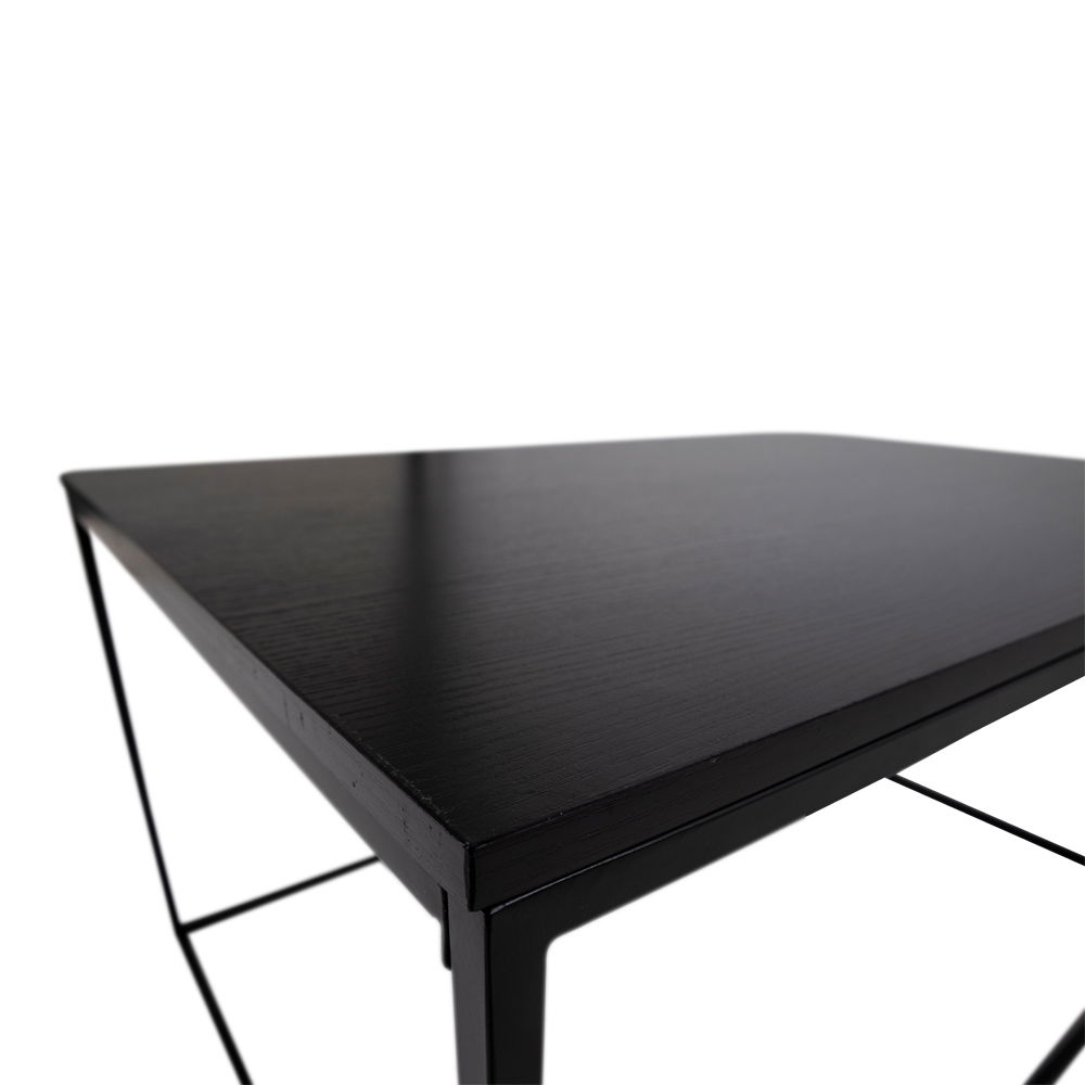 Stolik kawowy prostokątny VITA rama 60x90x45 cm - czarny - 2101455