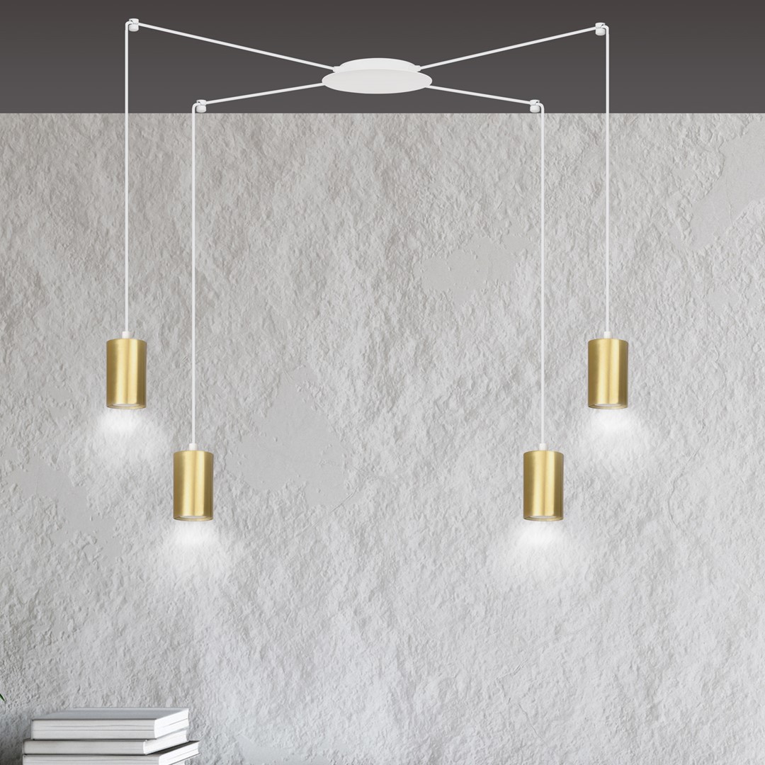 Lampa wisząca TRAKER Biały/Złoty 527/4 - 527/4