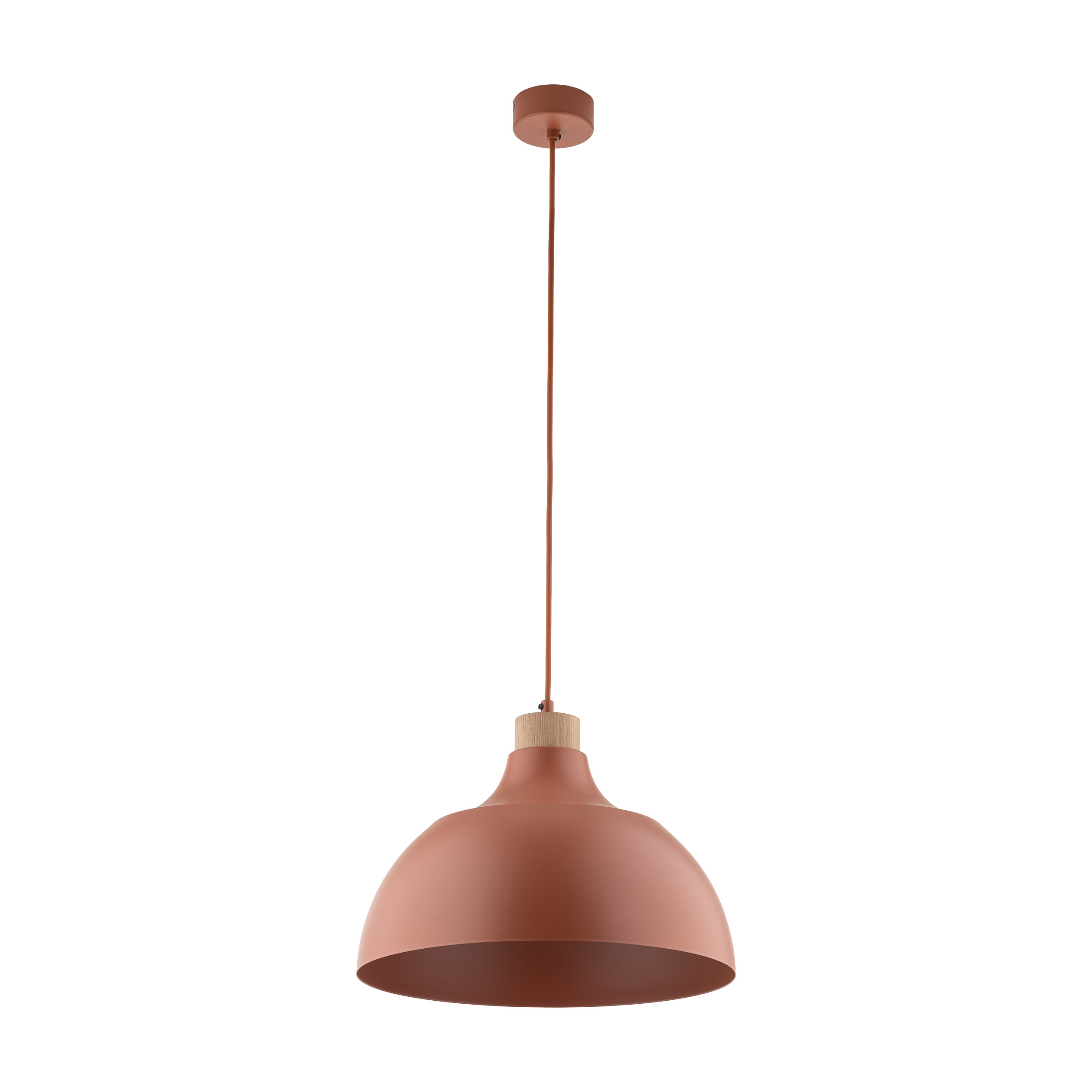 Lampa wisząca CAP ceglana z drewnianym elementem 165x34cm