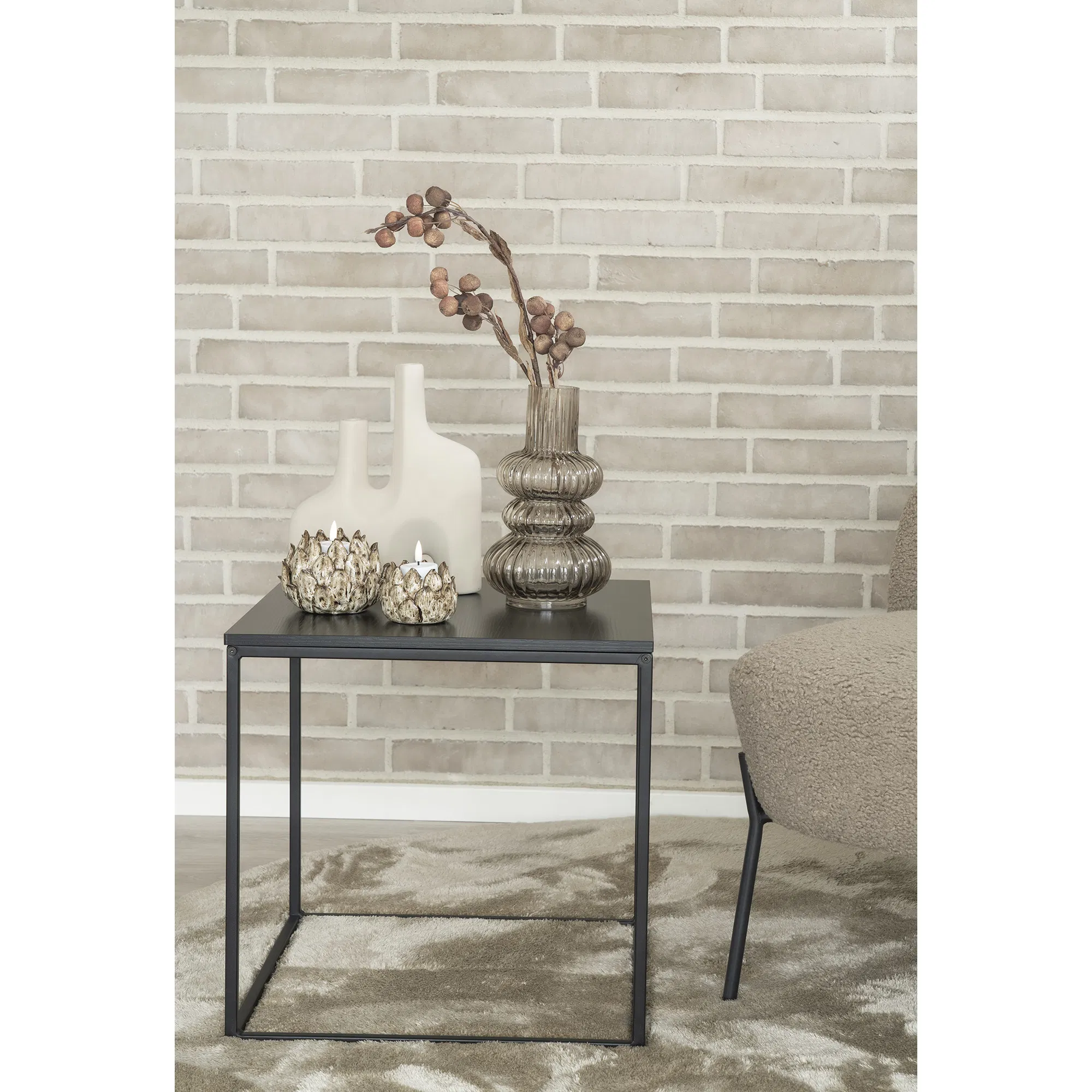 Wazon ceramiczny VASE 23x8x27 cm piaskowy - 4441700