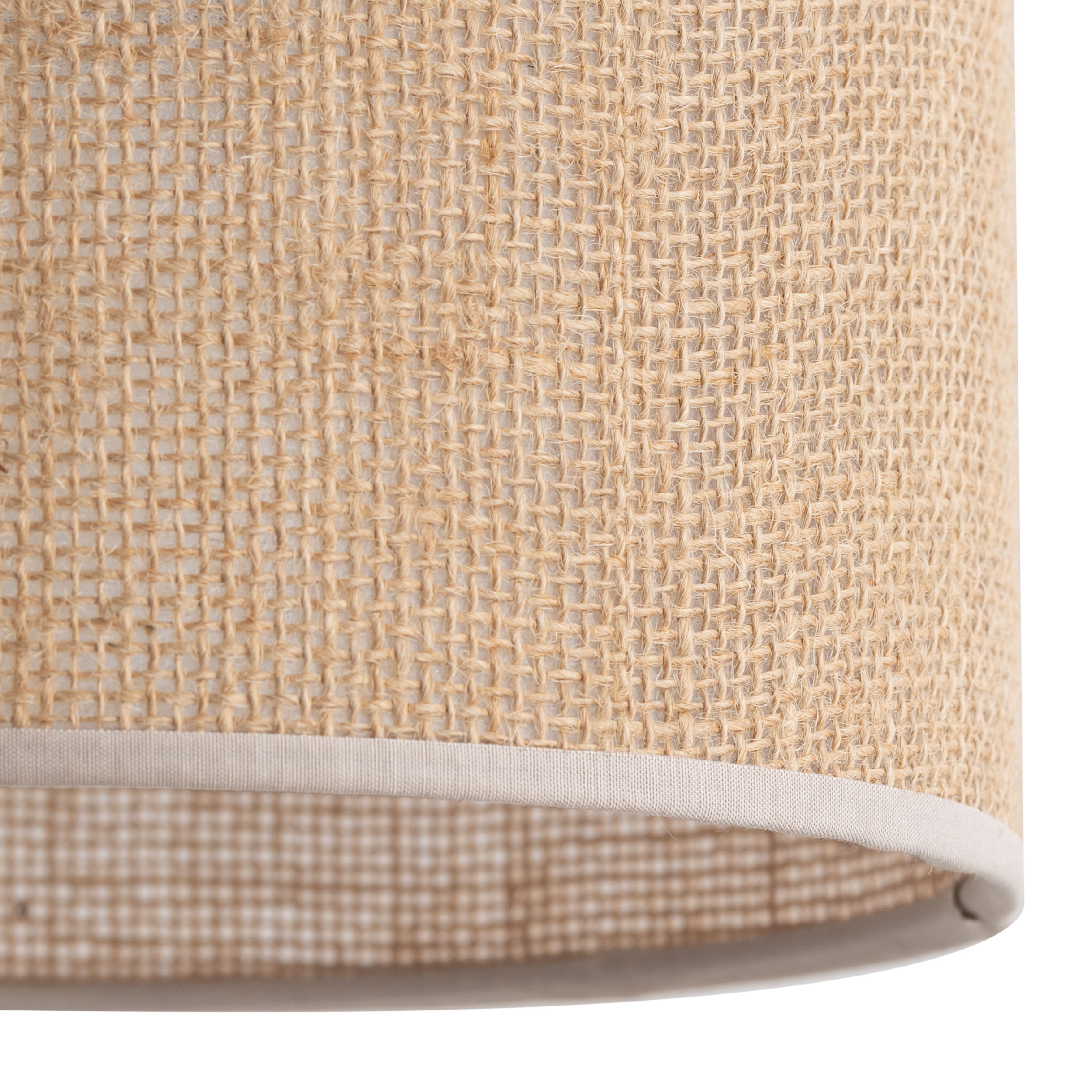 Lampa wisząca JUTA czarna z brązowym okrągłym kloszem z tkaniny 165x30cm - TK_6580