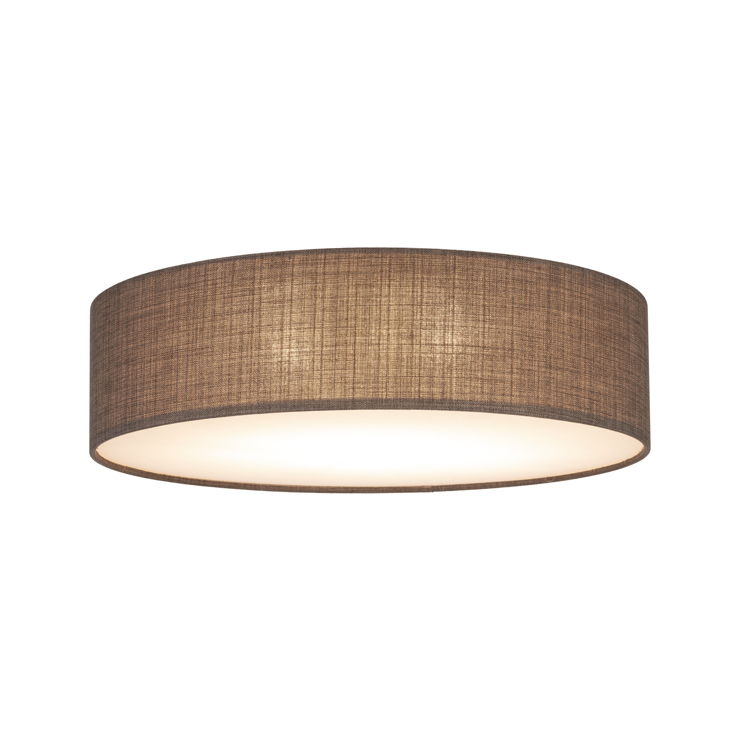 Lampa sufitowa EARTH brązowa z tkaniny z białym kloszem 60x17cm - TK_10165