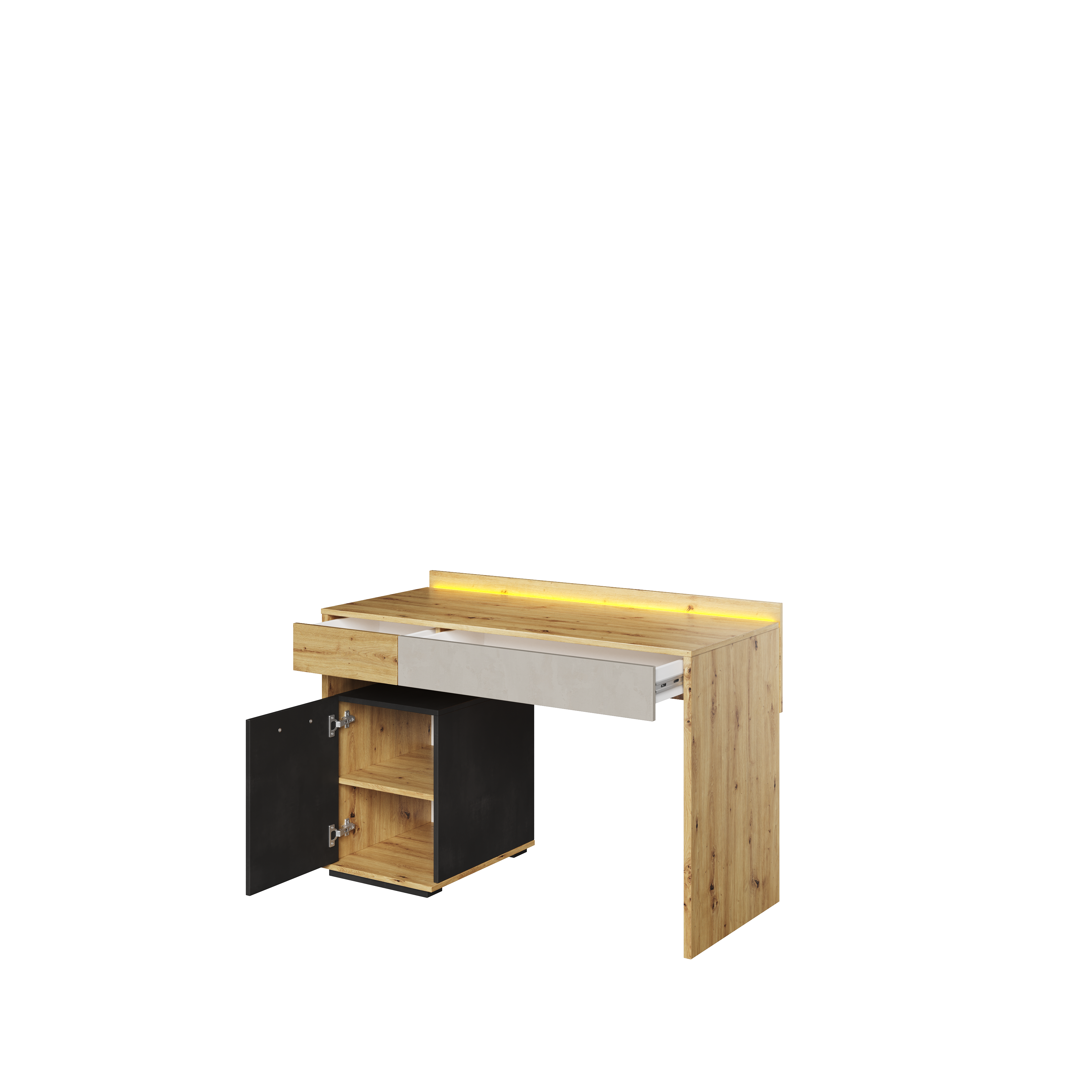 Biurko LED Qubic QB-08 120cm dąb artisan - QB8DAR