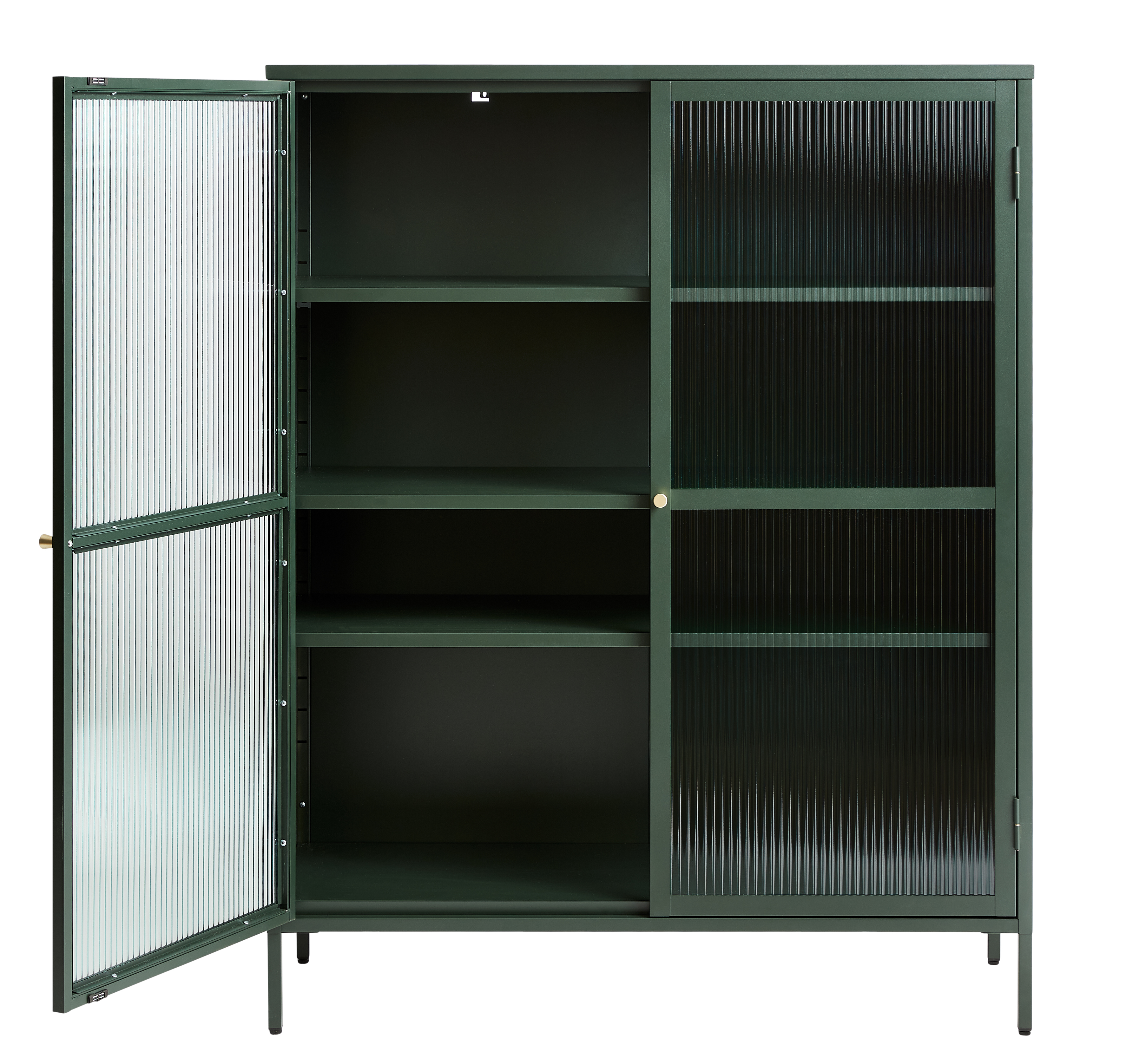 Witryna niska BRONCO 2-drzwiowa W140 cm - zielony, złoty - UN_44590200