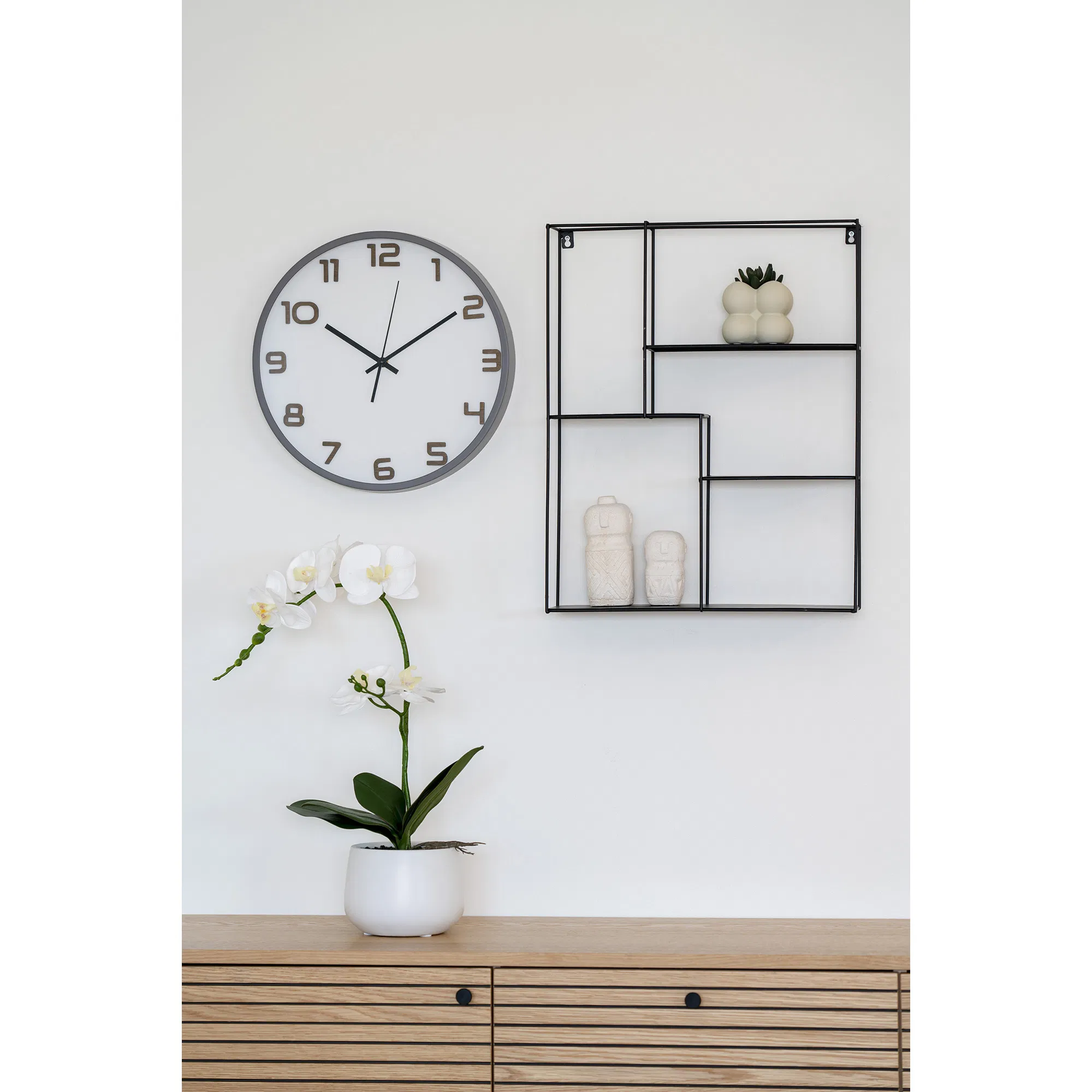 Zegar ścienny GREENWICH cichy mechanizm fi35 cm szary - 4361125
