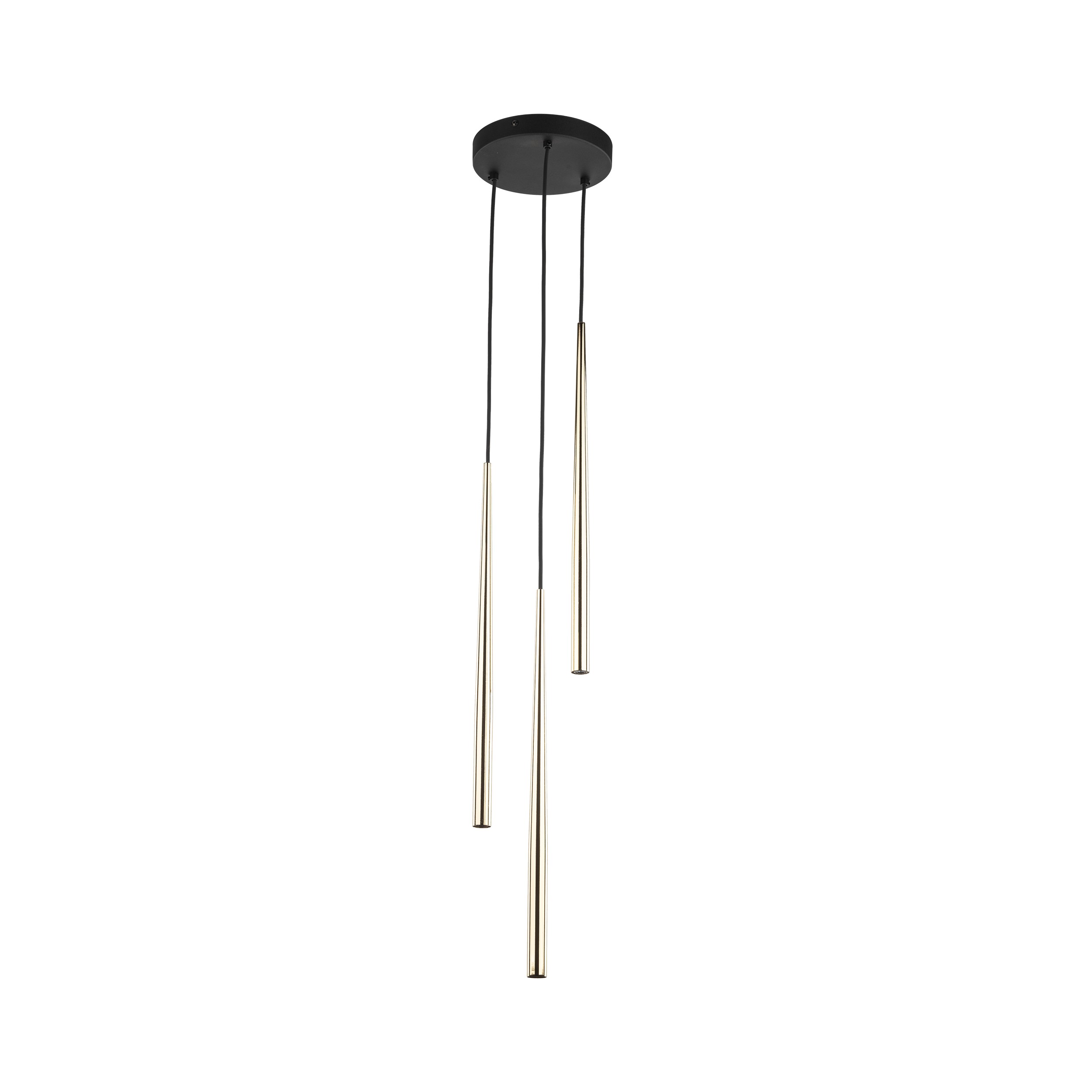 Lampa wisząca PIANO czarna ze złotymi elementami na okrągłej podstawie 140x20cm - TK_10117