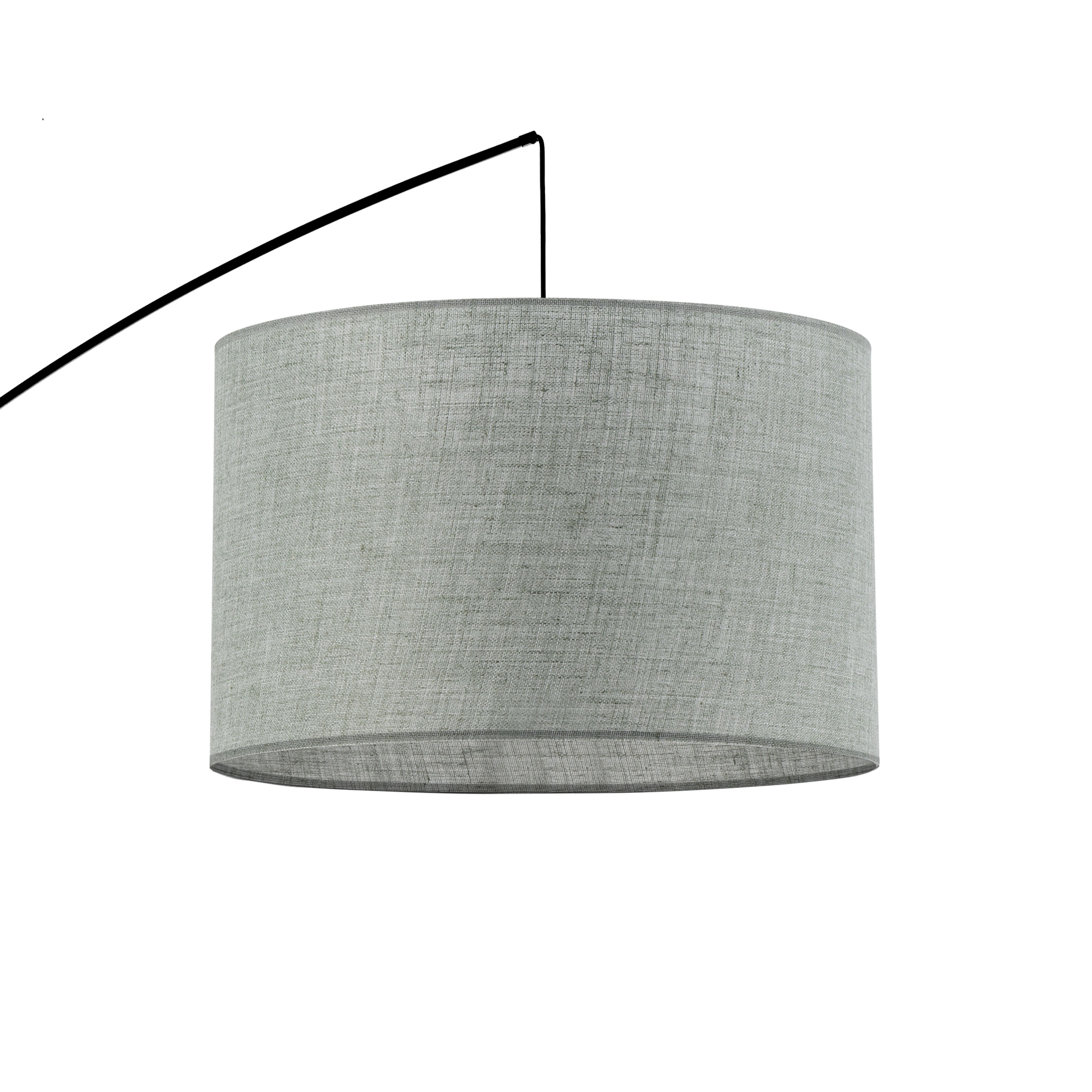 Lampa podłogowa MOBY czarna na metalowym długim ramieniu zielony okrągły klosz 245x190x60cm - TK_5488