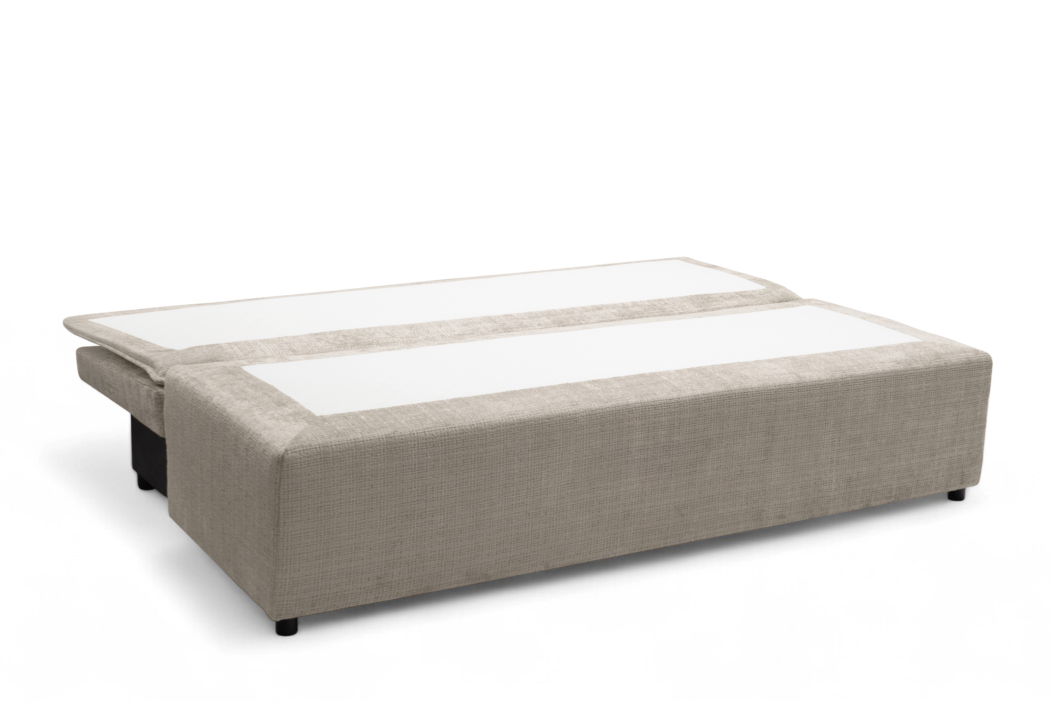 Sofa rozkładana FIRIOZA (Cremona 14) 210 cm z pojemnikiem i zdejmowanym toperem ciemnobeżowa - B_165928