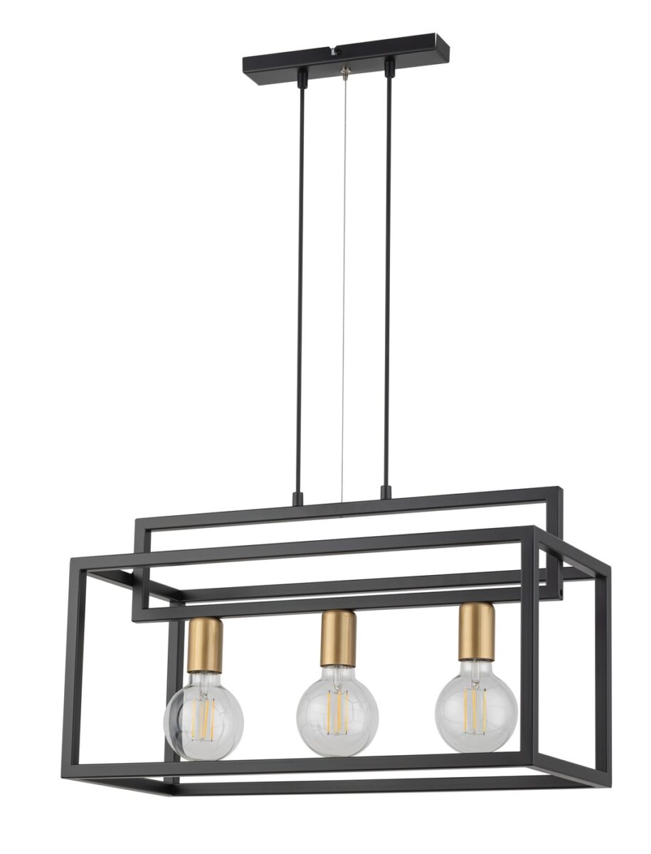 VIGO 3 czarny/złoty lampa wisząca - SI_32441