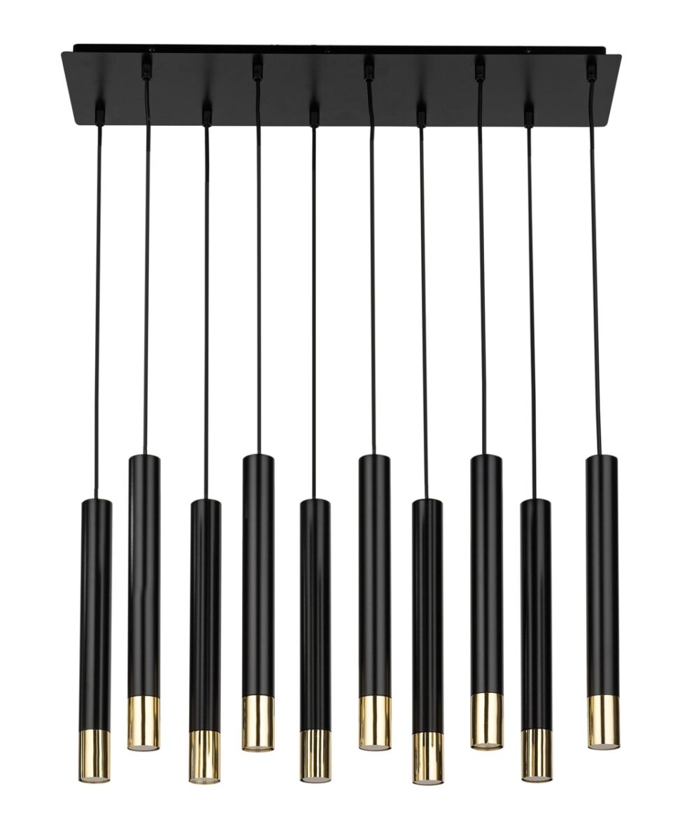 SOPEL GRAND 10 czarny/złoty lampa wisząca