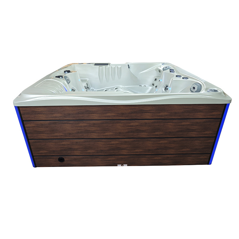 Jacuzzi ogrodowe 5-os. z hydromasażem SPA-747 210x210 cm biały/brązowy - HS_SPA747-3891