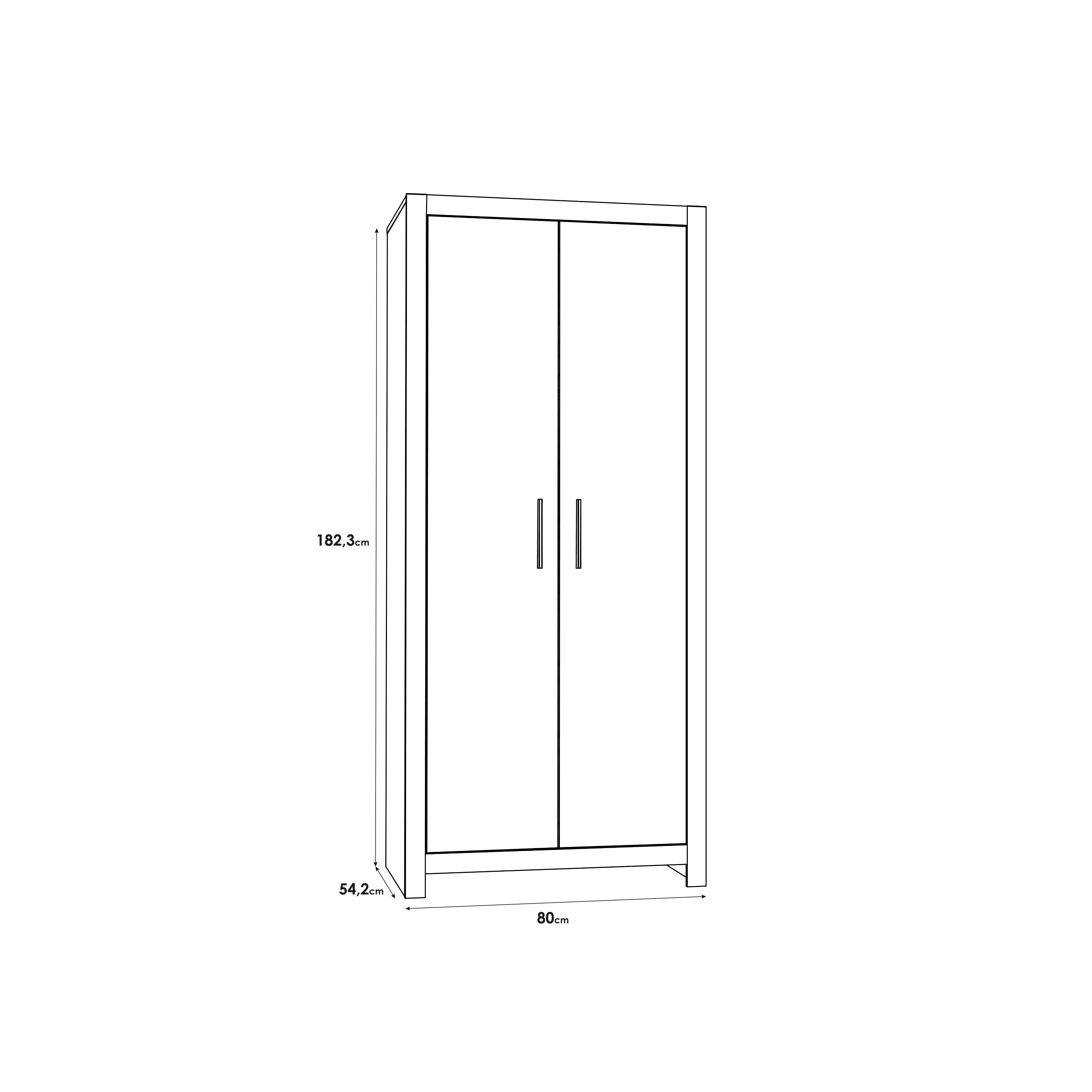 Szafa 2-drzwiowa RIO 80x182x54 Biały - CQBS721-120