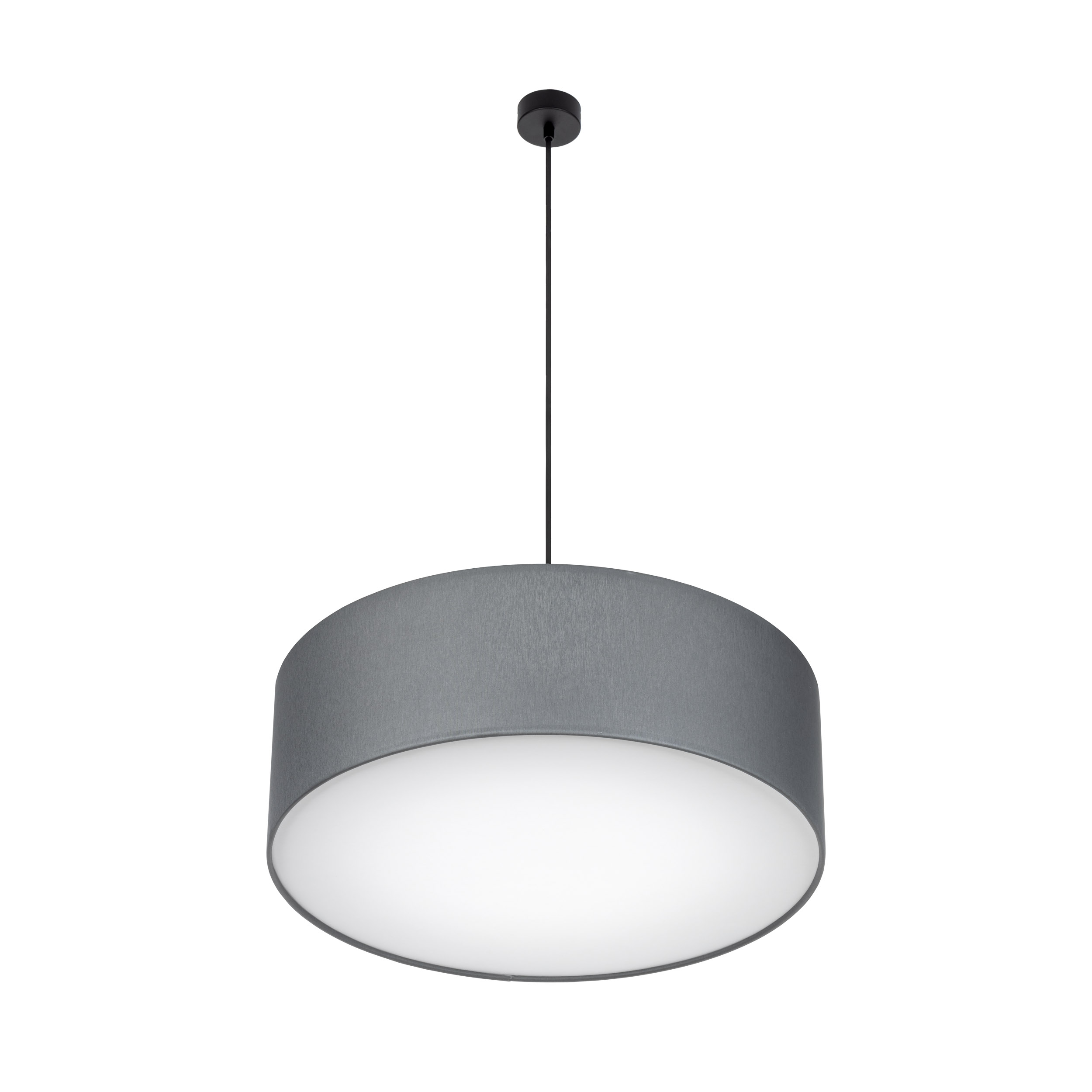 Lampa wisząca RONDO czarna szara z białym kloszem okrągła 120x60cm - TK_4858