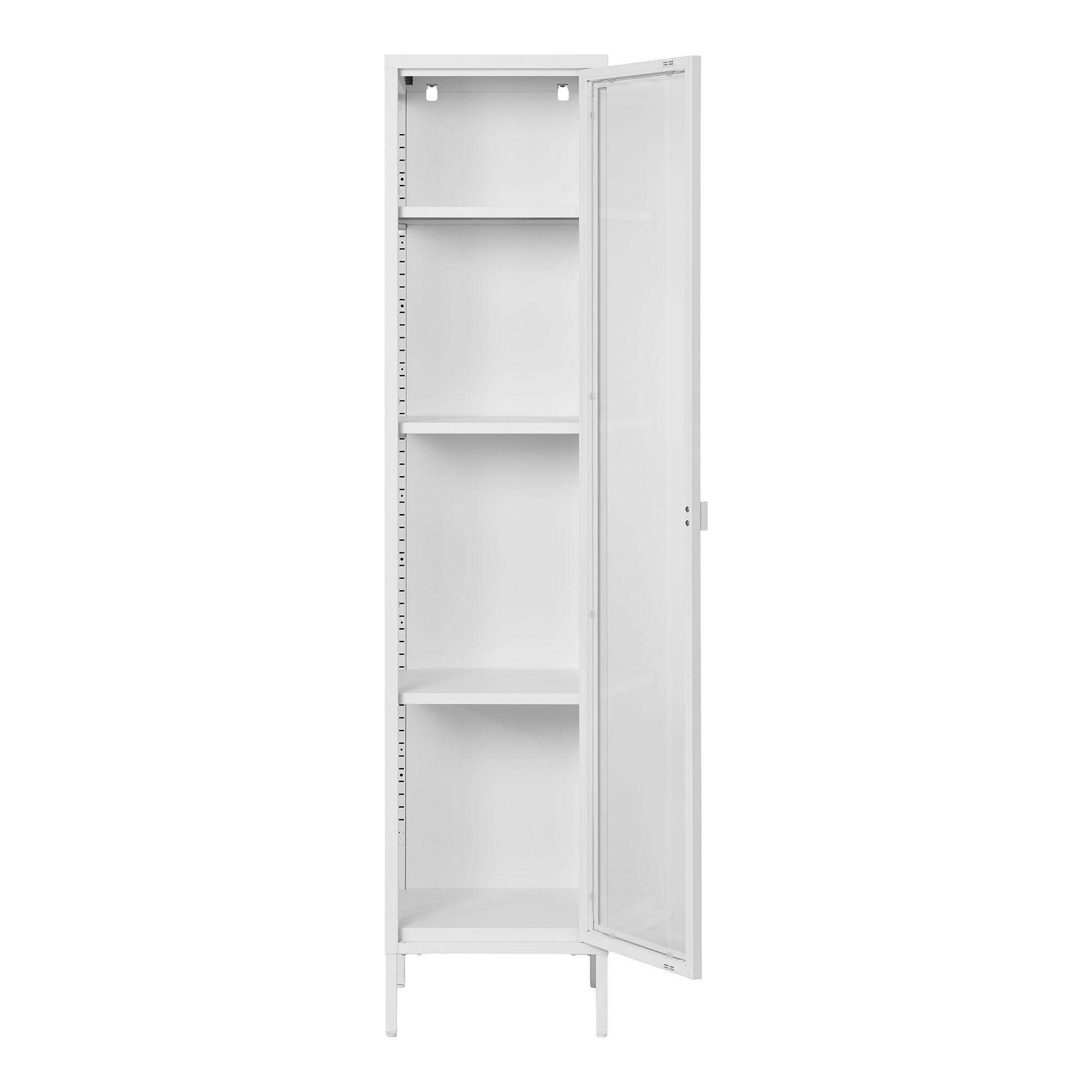Witryna 1-drzwiowa szklane BRISBANE przeszklone boki 40x35x180 cm - biała - 3003001