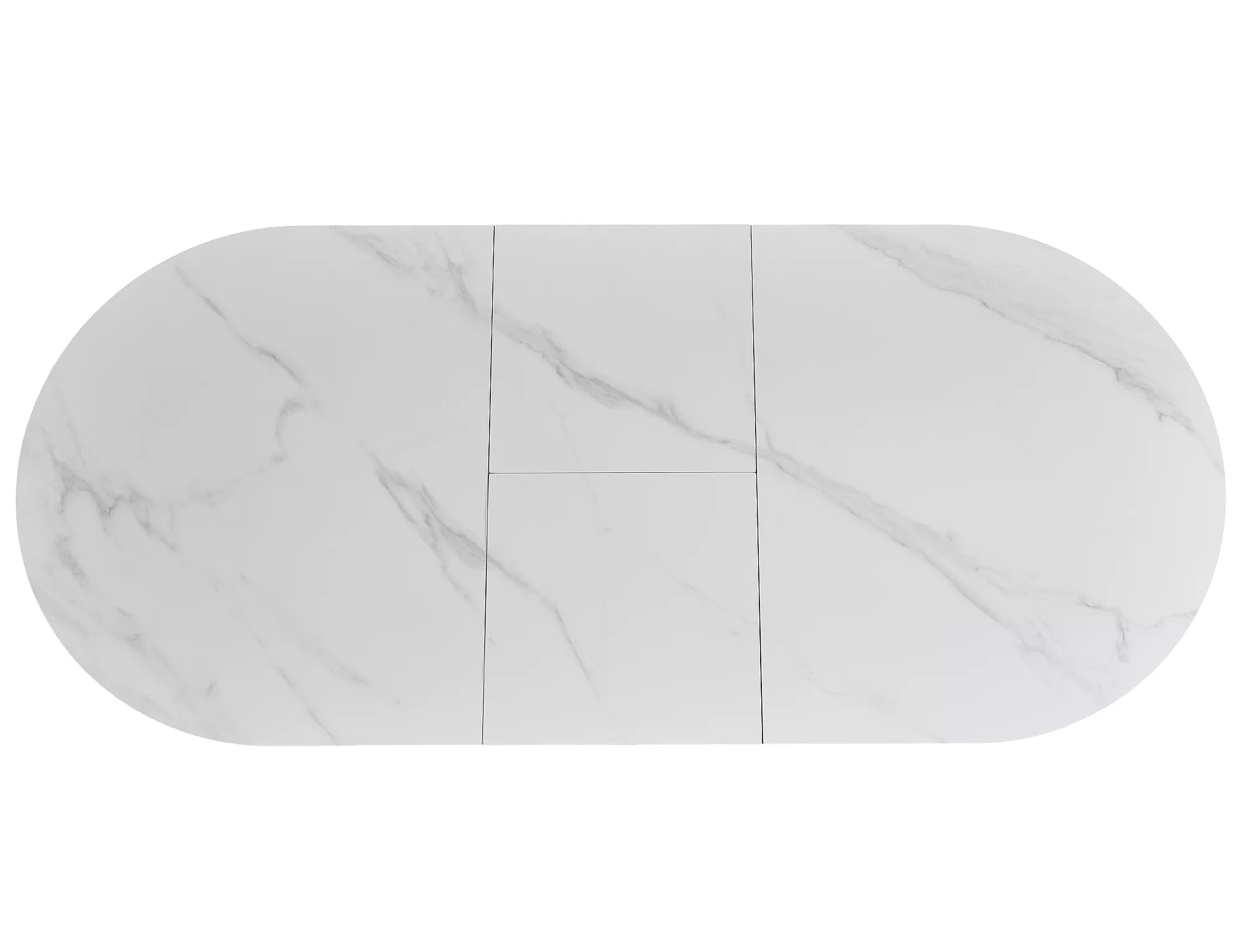 Stół rozkładany owalny GASTON CERAMIC 140(180)x80 biało-czarny - GASTONBC140