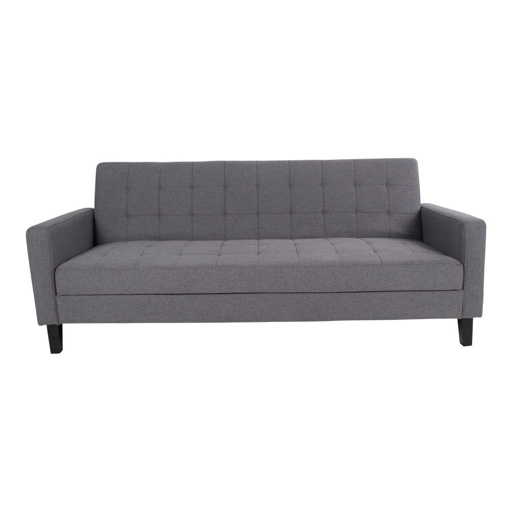 Sofa rozkładana z pojemnikiem MILTON ciemnoszara, czarne drewniane nóżki - 1302010
