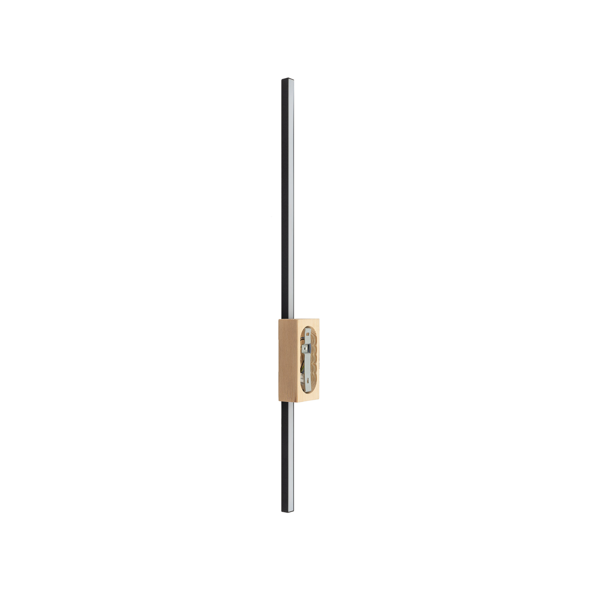 Kinkiet FLASH LED 6W czarny z drewnianą sosnową podstawą 78x6x5cm - TK_6019