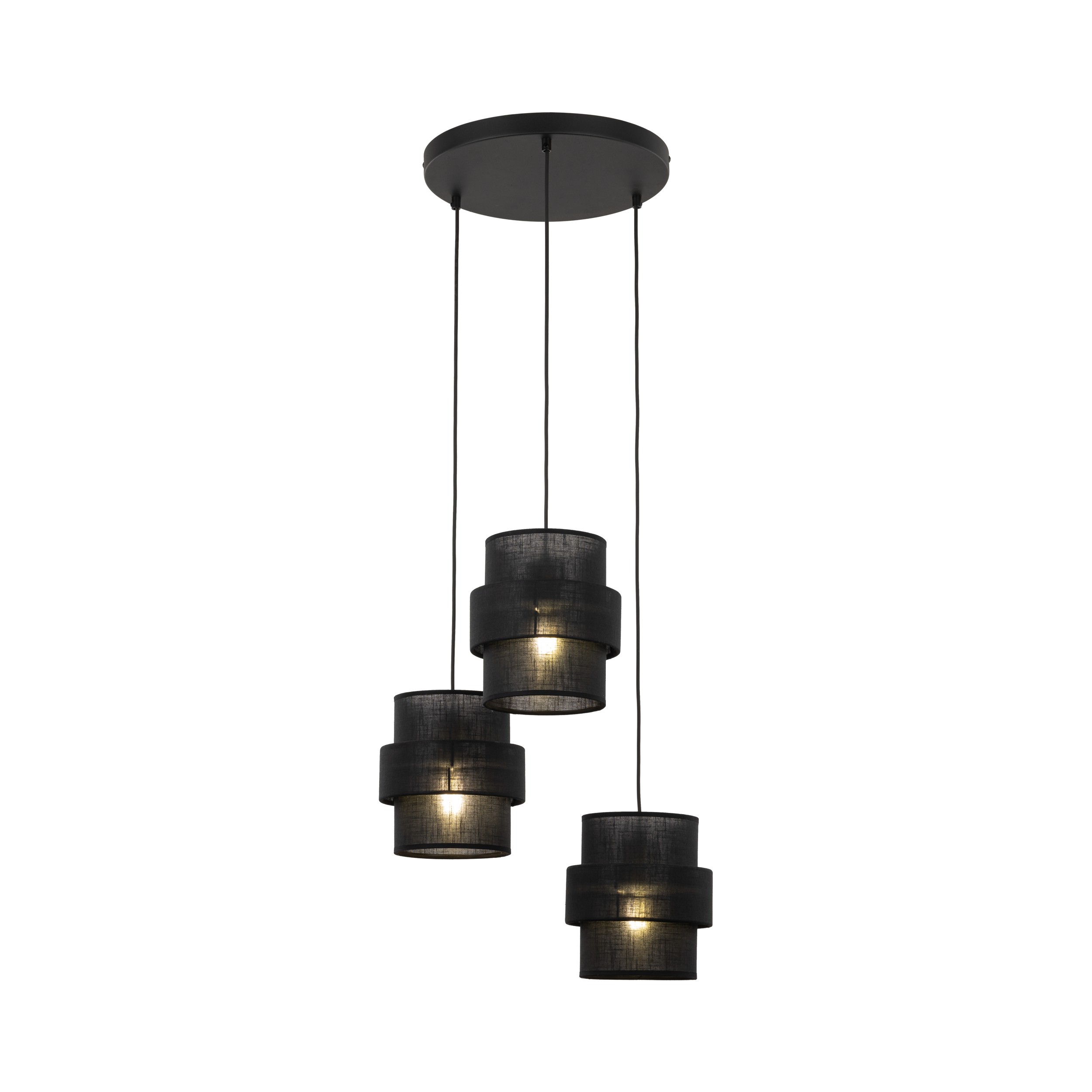 Lampa wisząca CALISTO czarna potrójna na okrągłej podstawie 145x45cm - TK_5981